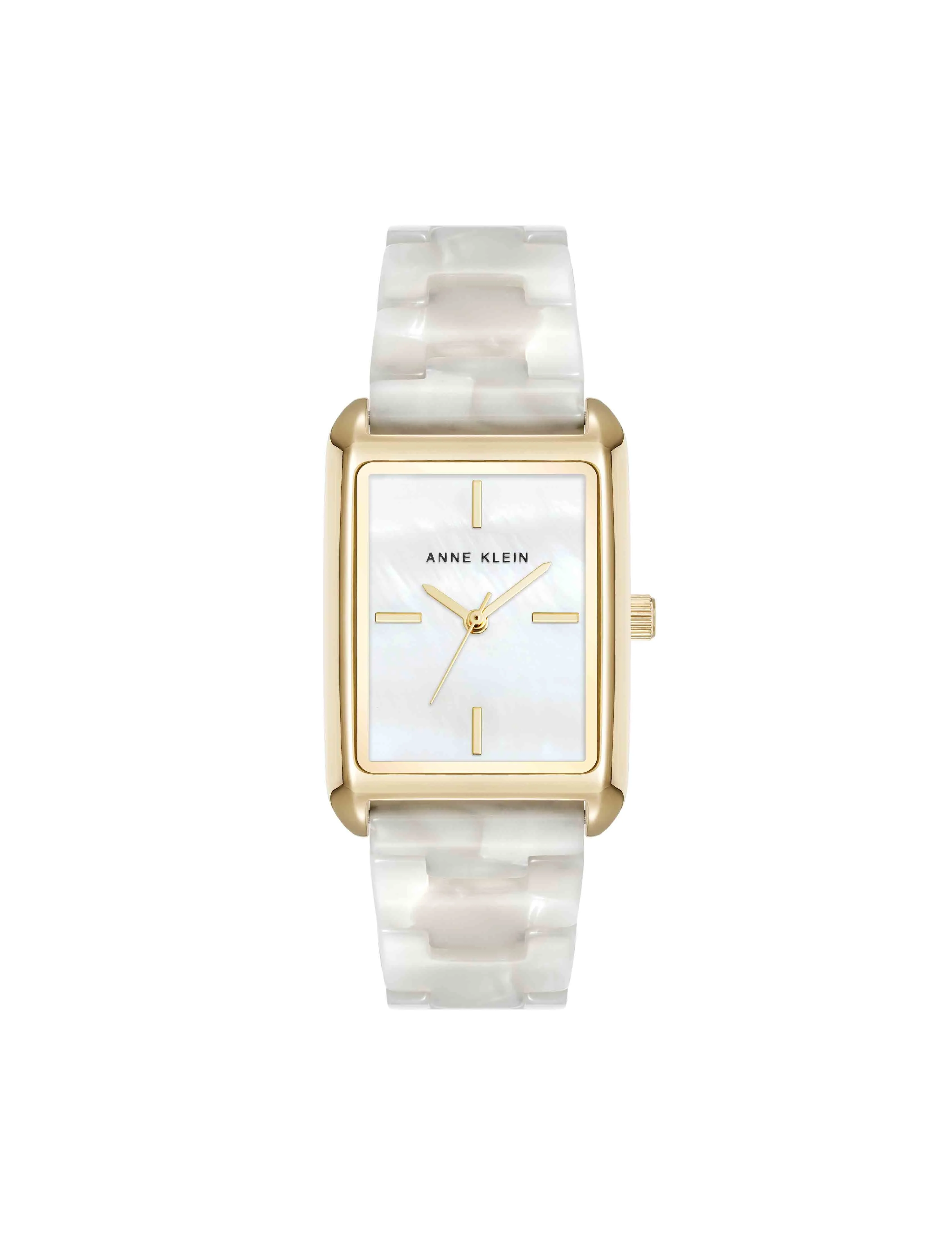 Delicate Rectangular Acetate Link Bracelet Watch
