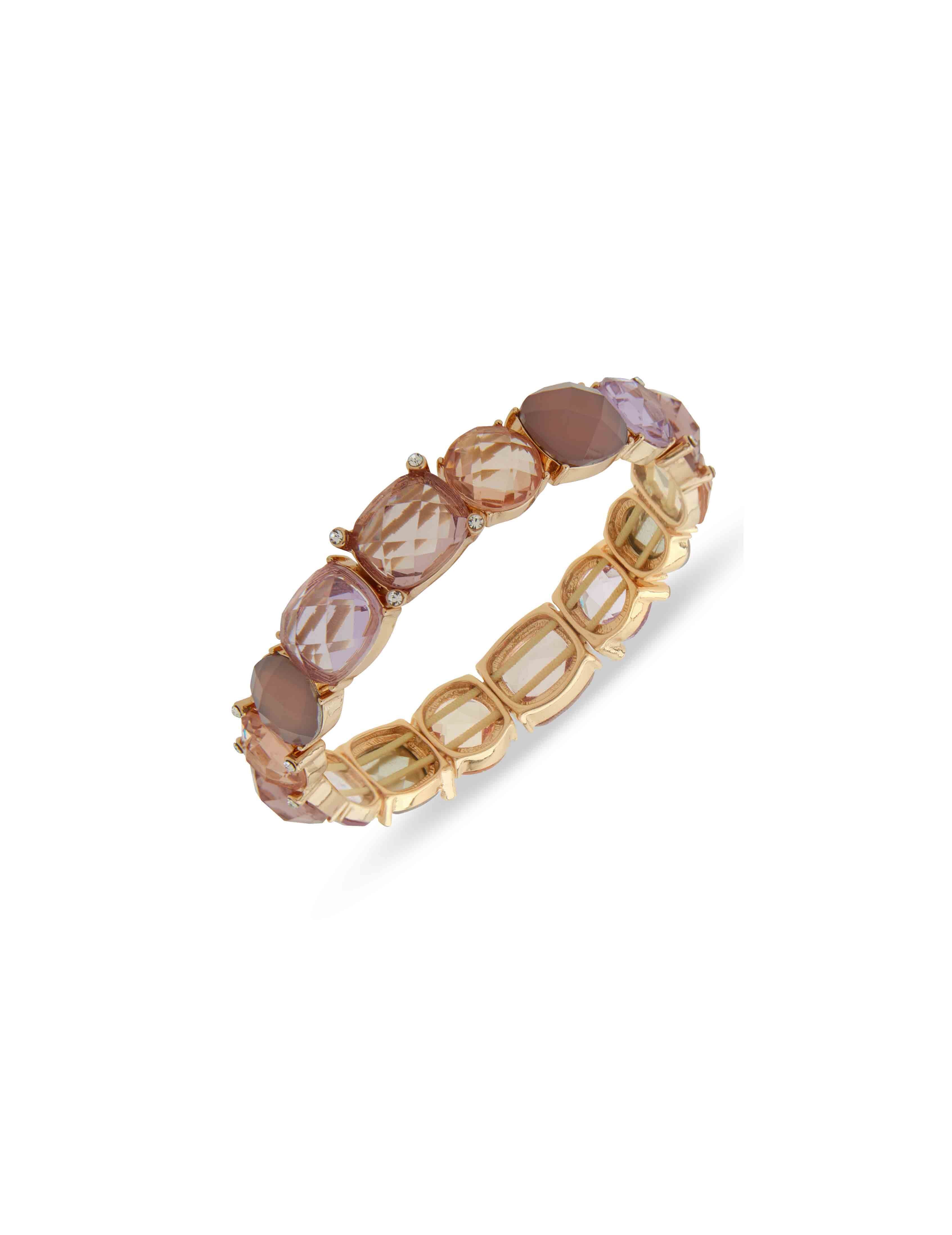 Stationed Stretch Bracelet - Purple
