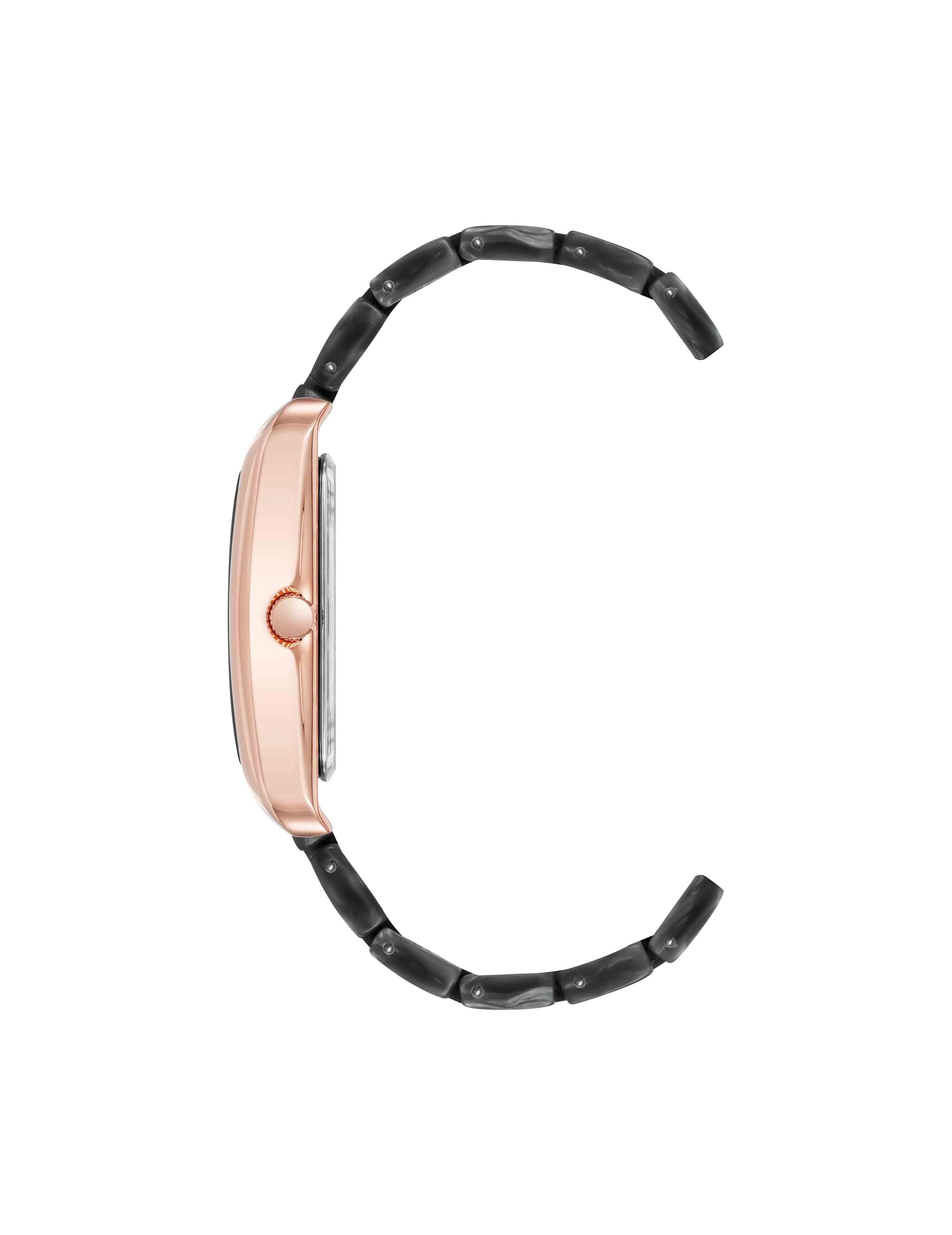 Delicate Rectangular Acetate Link Bracelet Watch