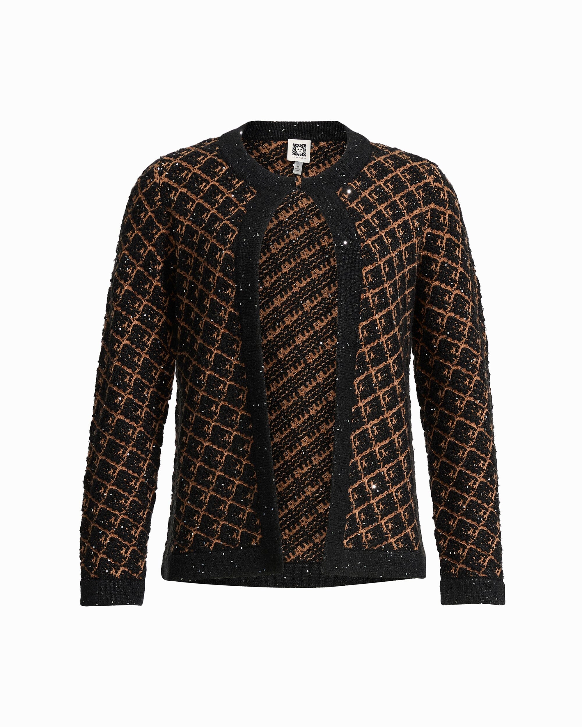 Plaid Knitted Cardigan