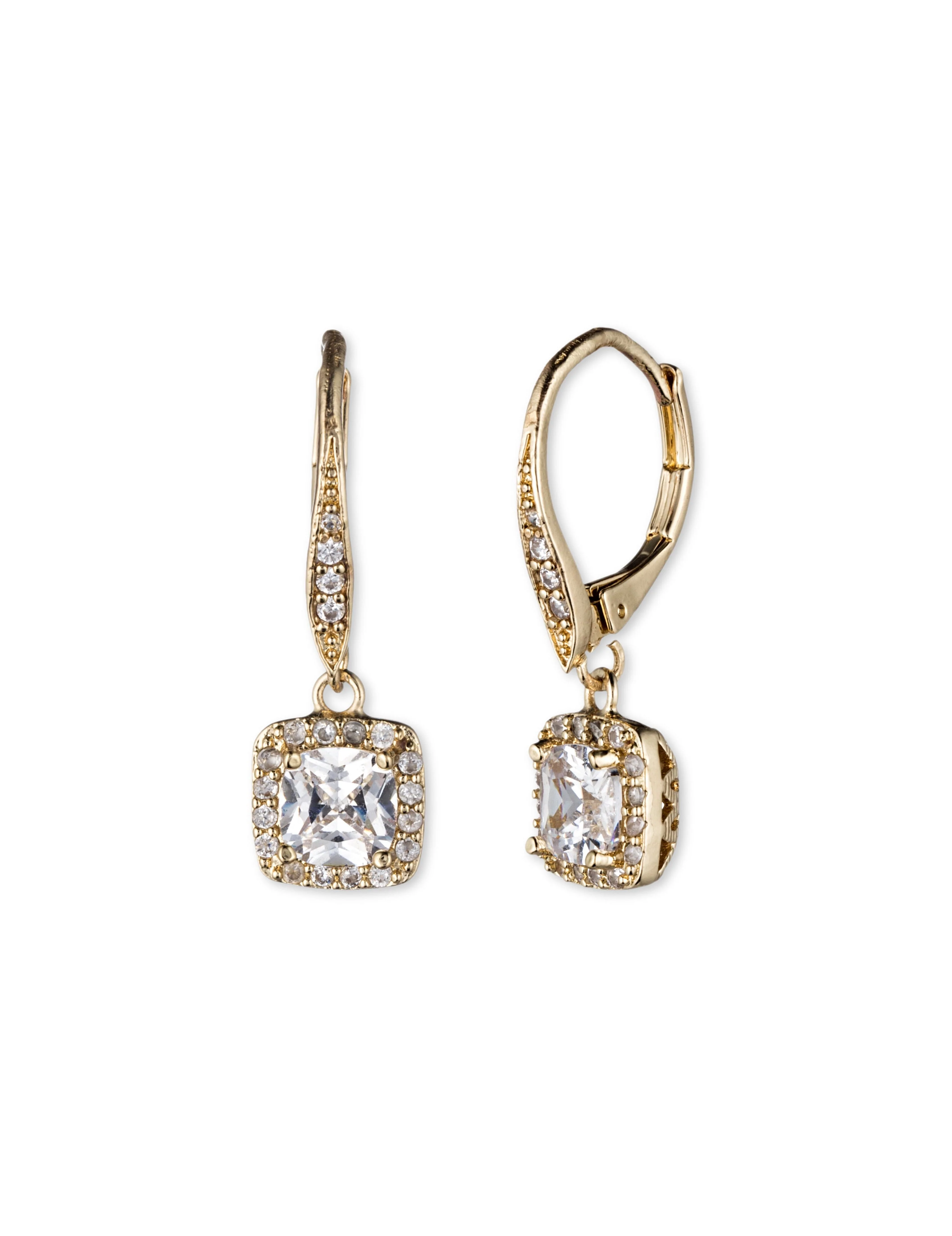 CZ Single Stone Drop Earrings