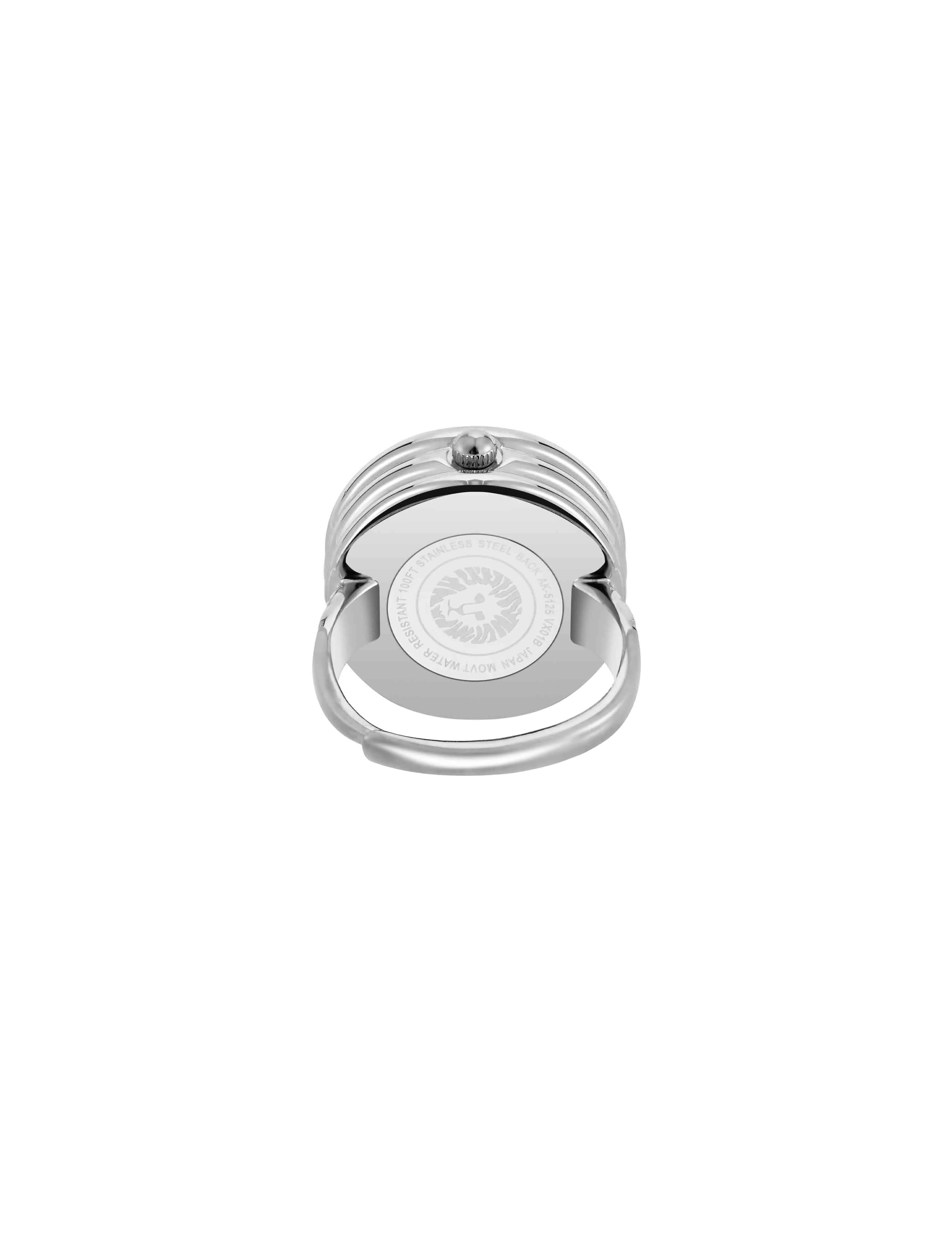 Faceted Crystal Ring Watch