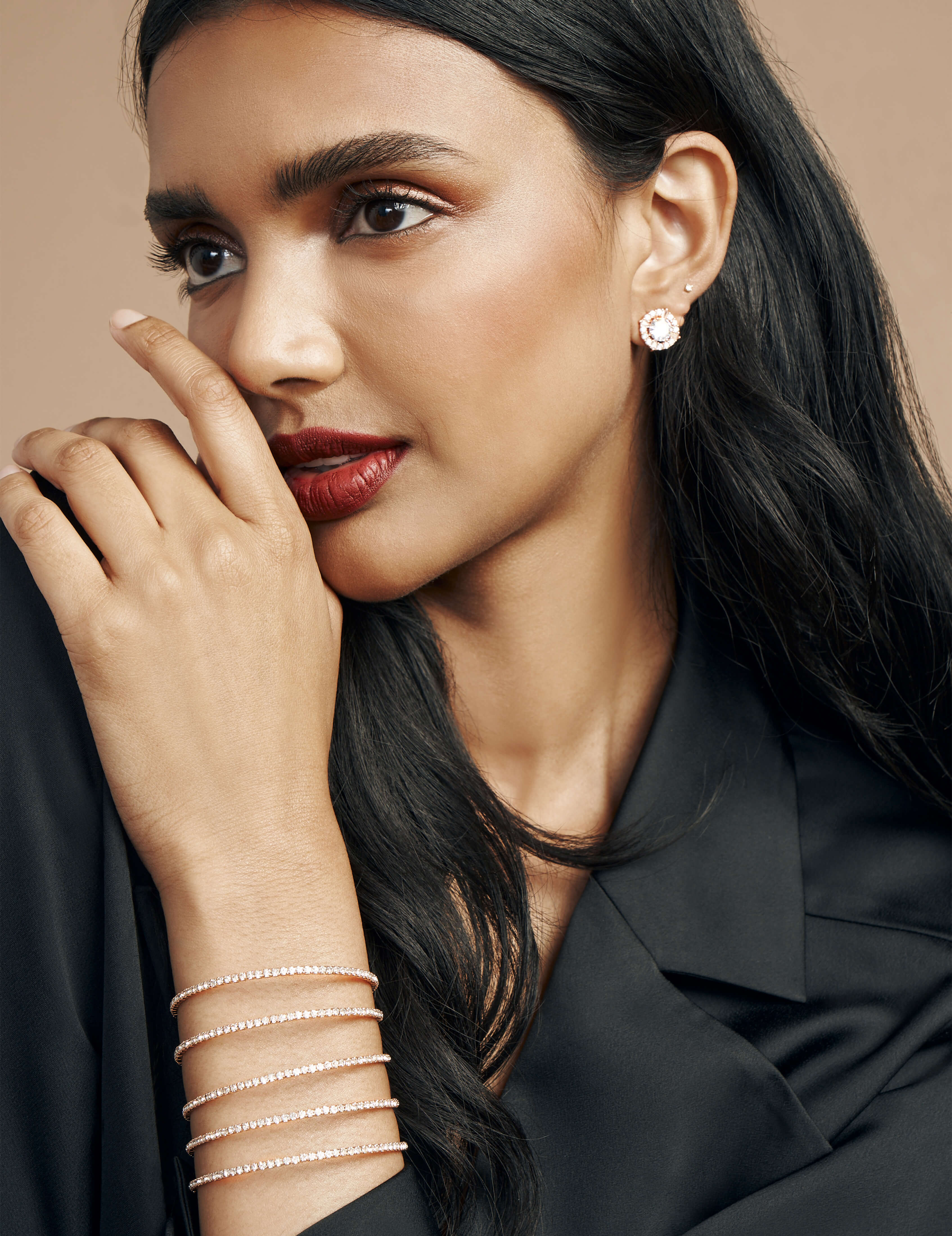 Multi-Row Crystal Coil Bracelet