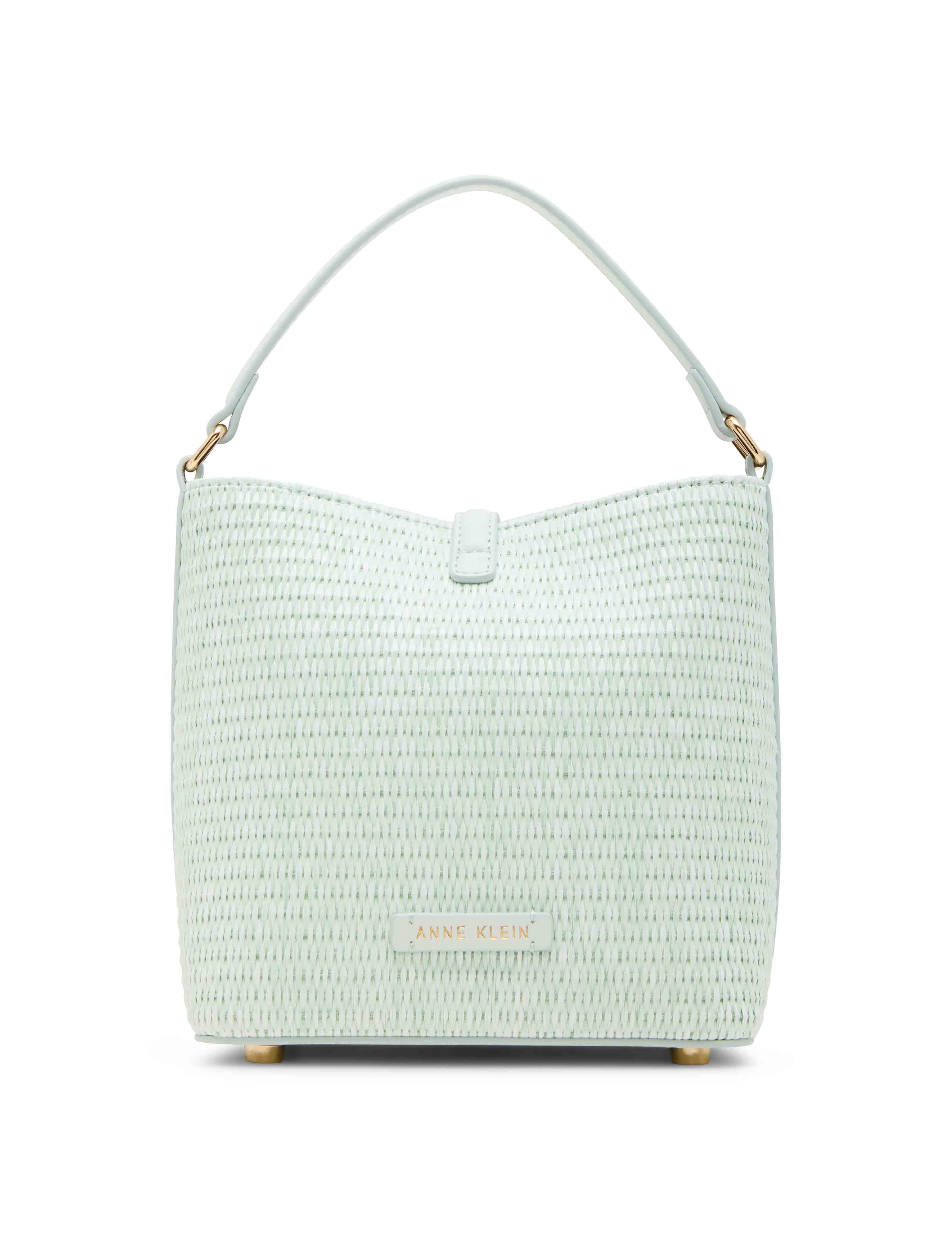 Small Straw Bucket with Detachable Strap