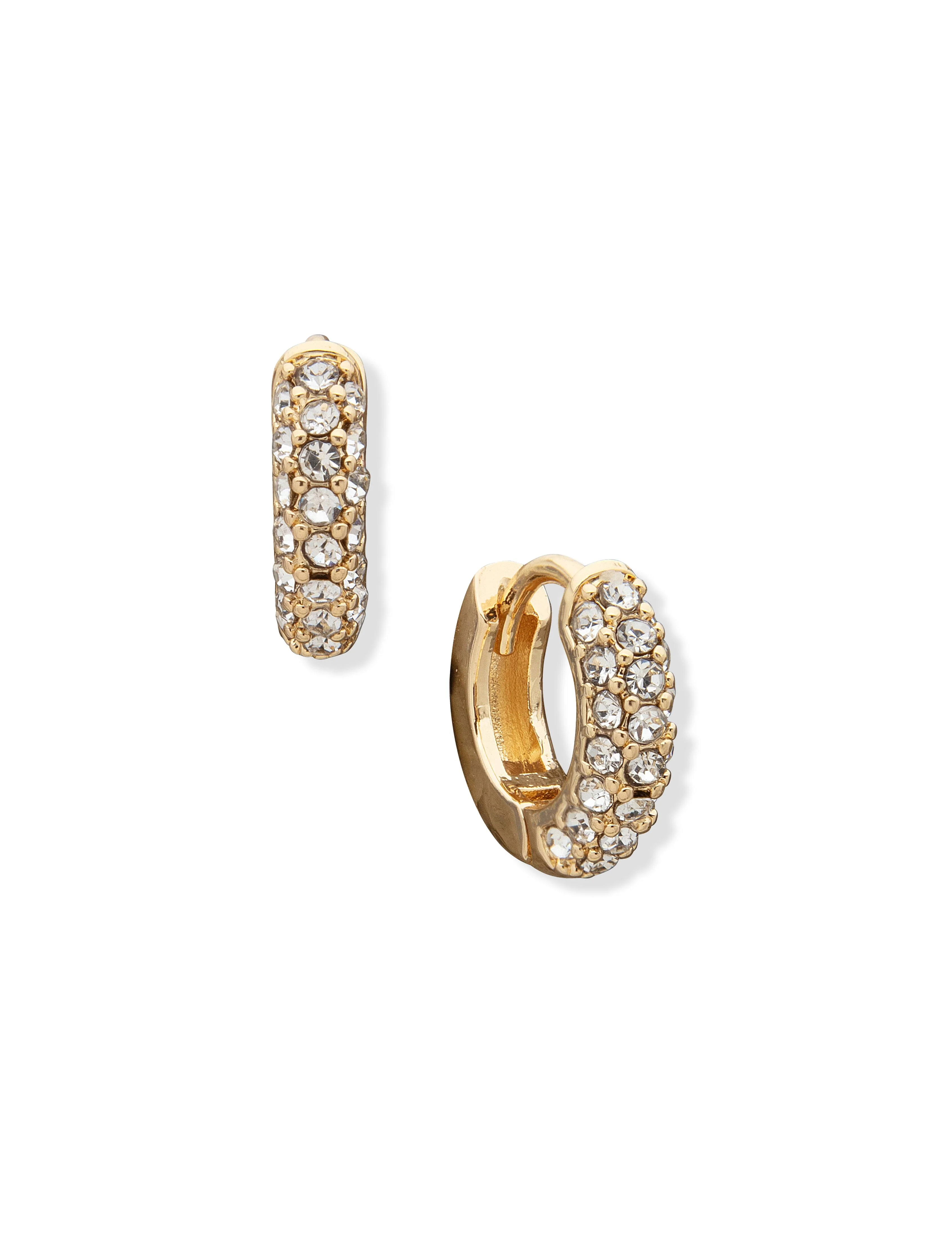 Pave Huggie Hoop Earrings