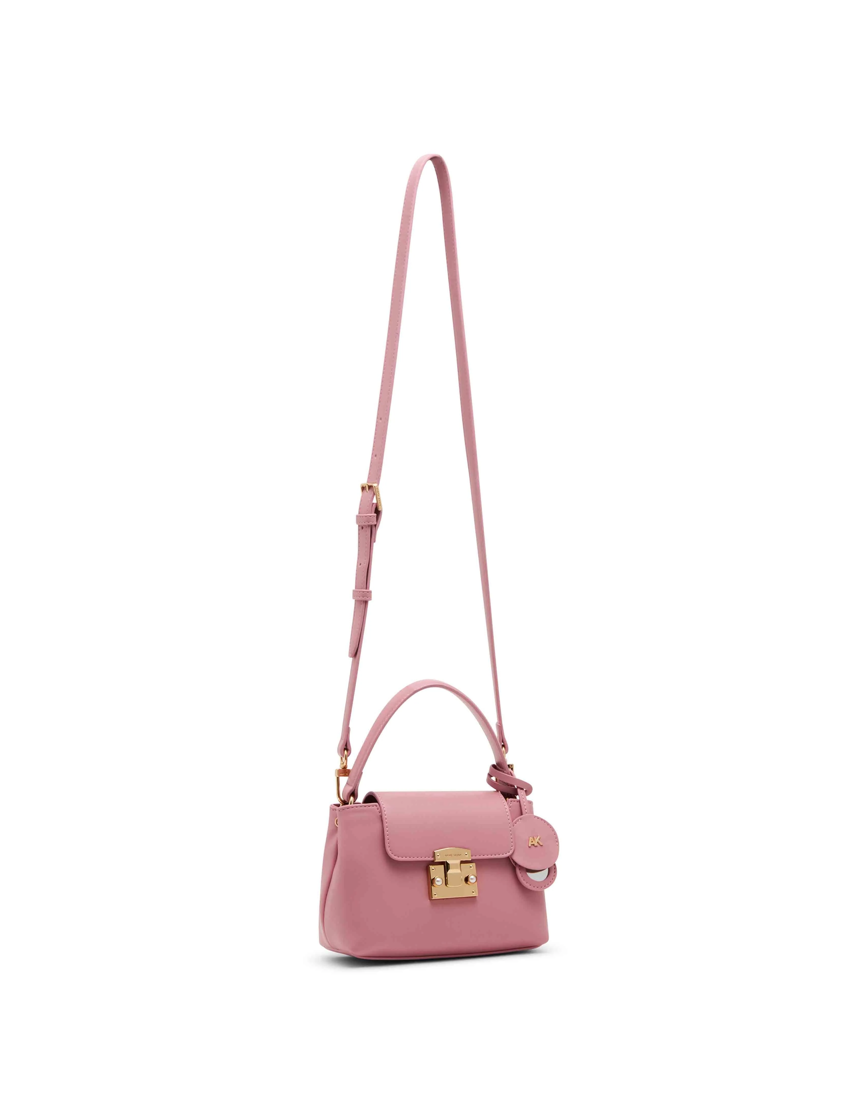 Small Pushlock Satchel With Mirror And Detachable Strap