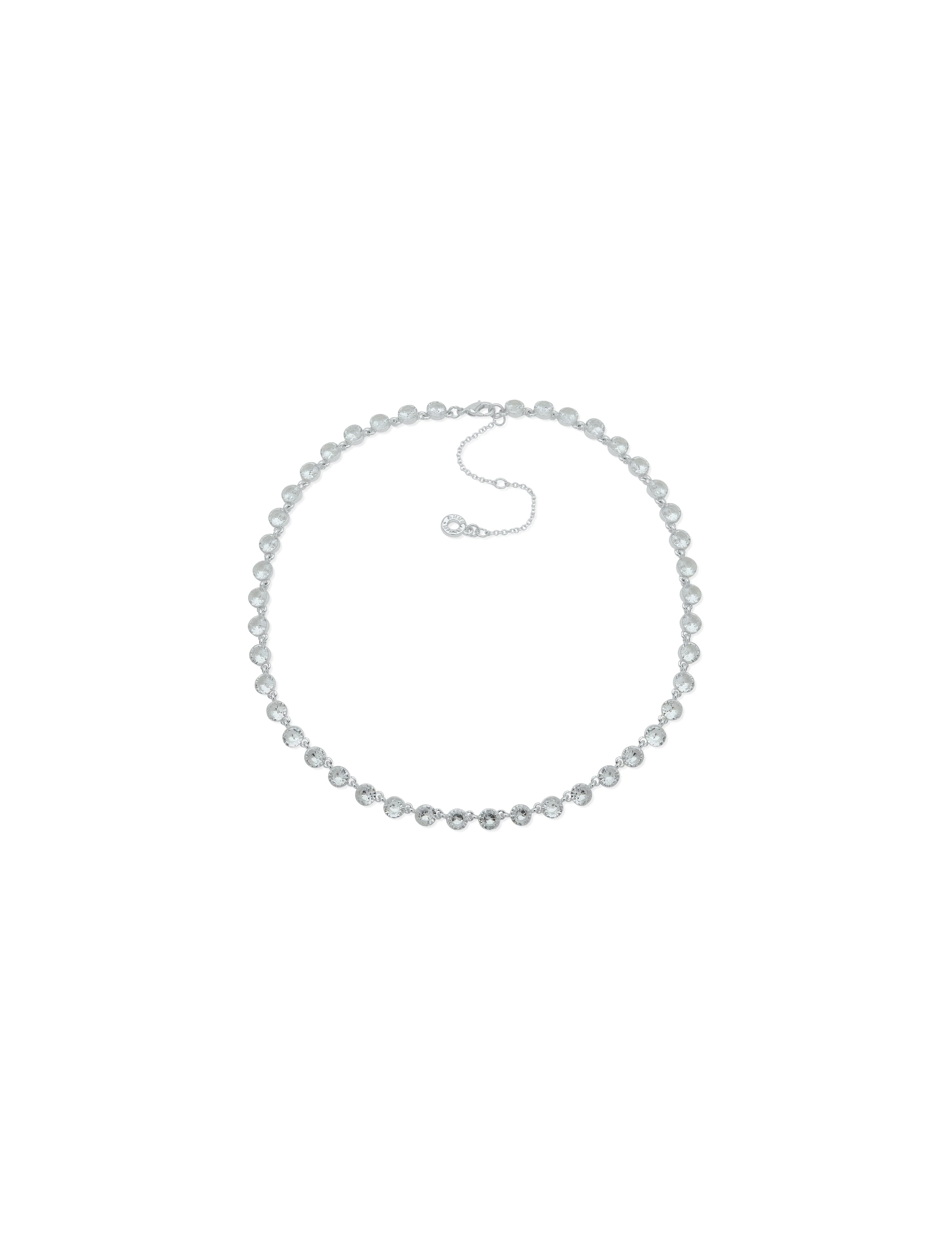16IN Silver CZ Collar Necklace