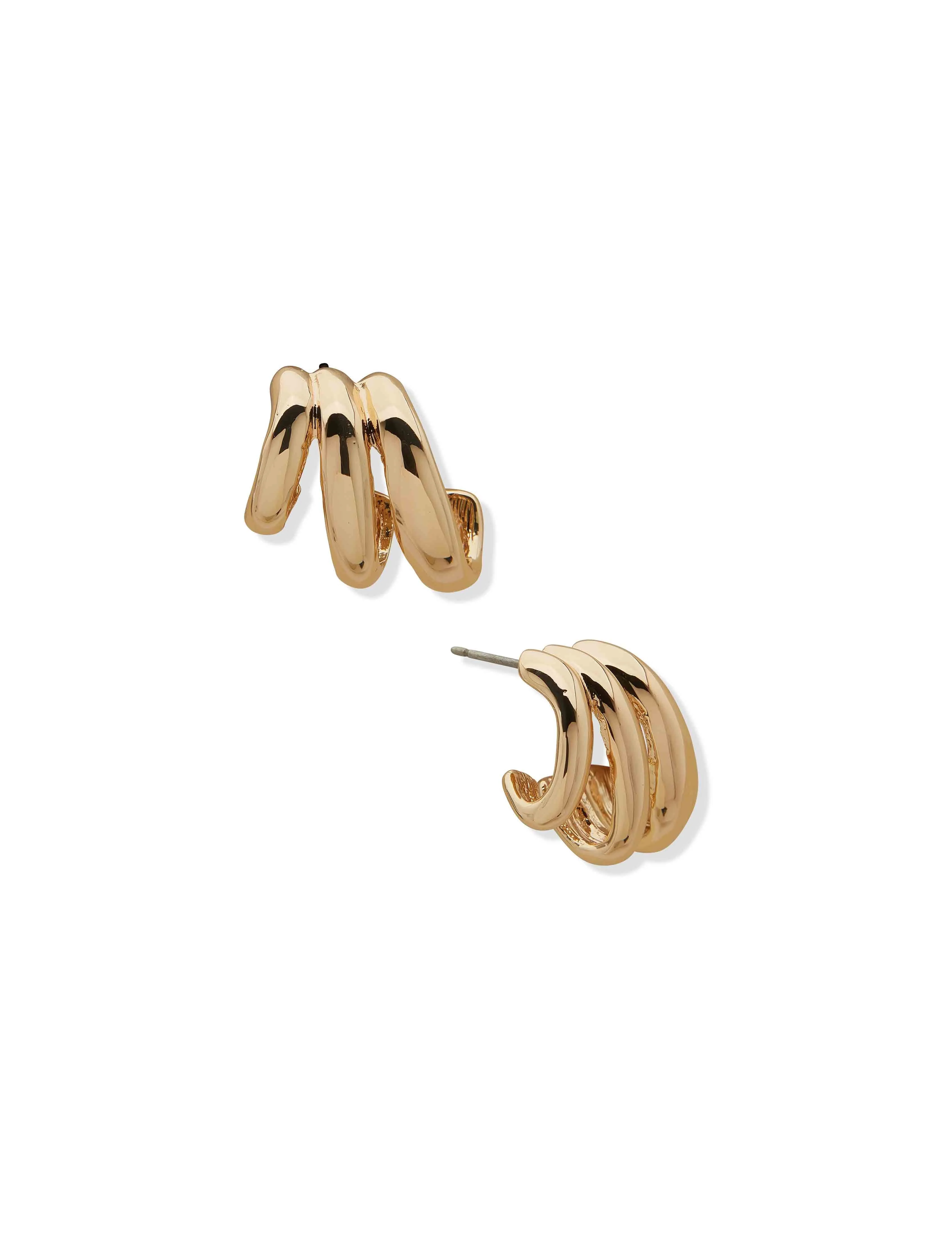 Gold Button Swirl Earring
