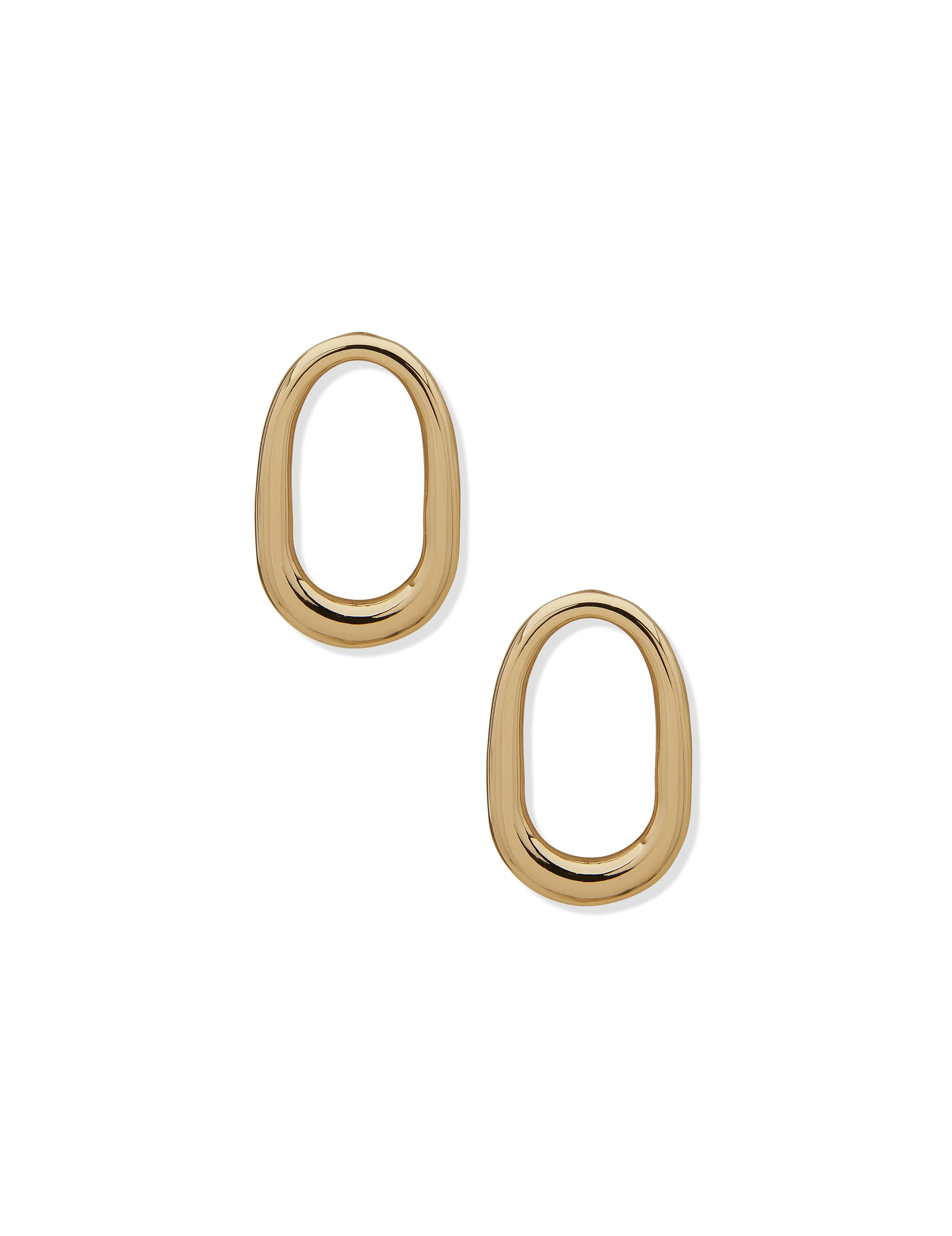 Oval Drop Post Earrings