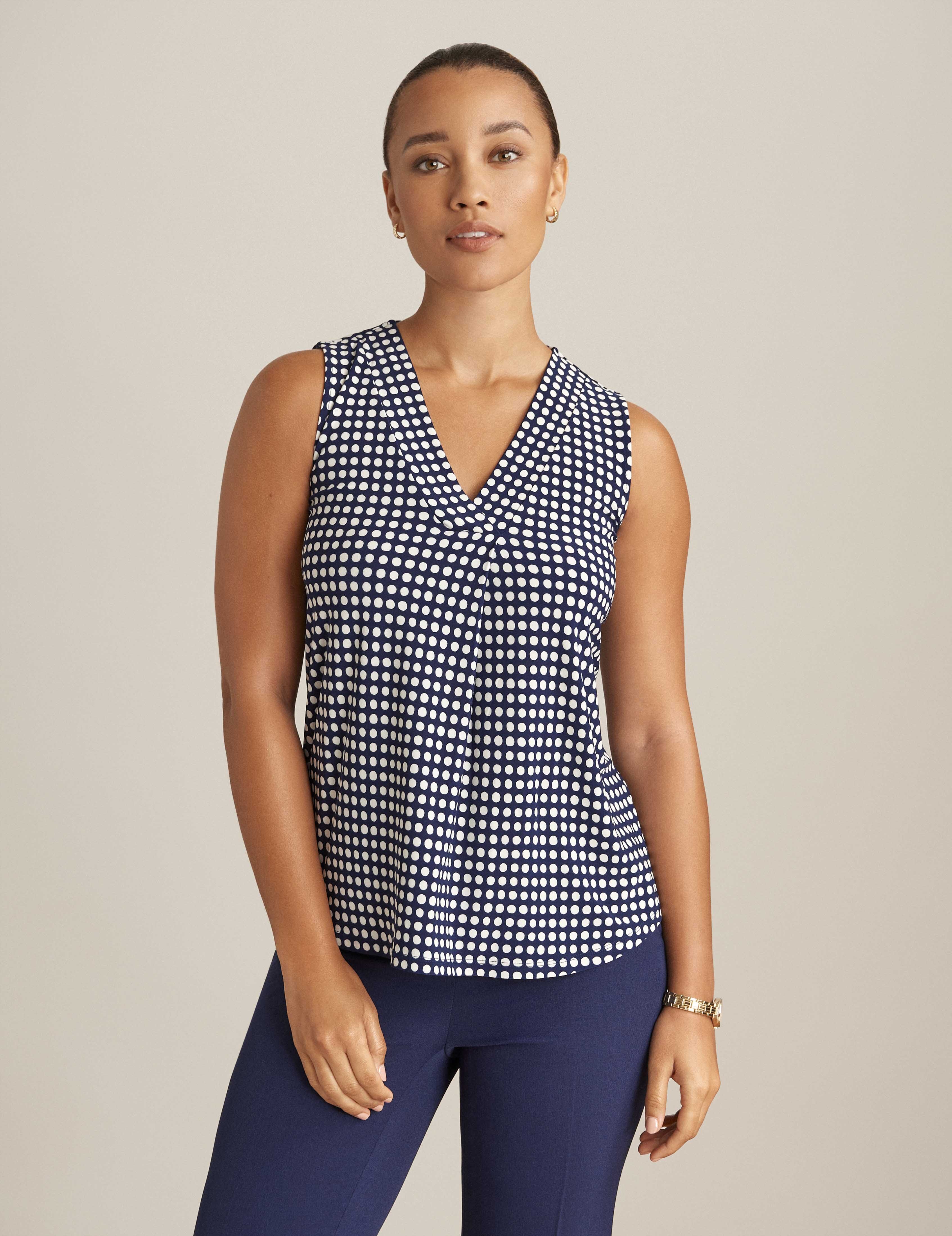 Printed Pleat Front Shell