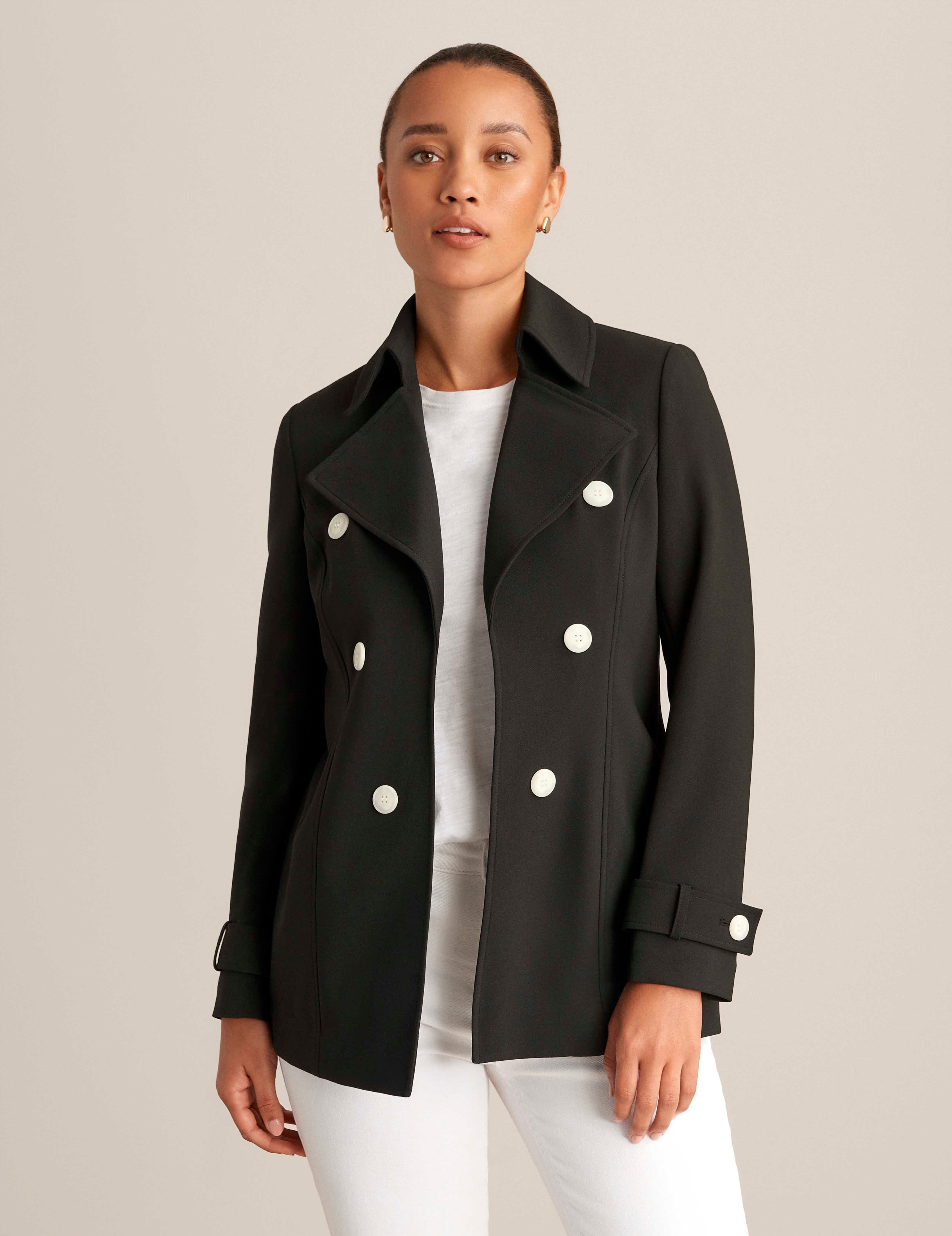 Imitation Double Breasted Short Trench Coat