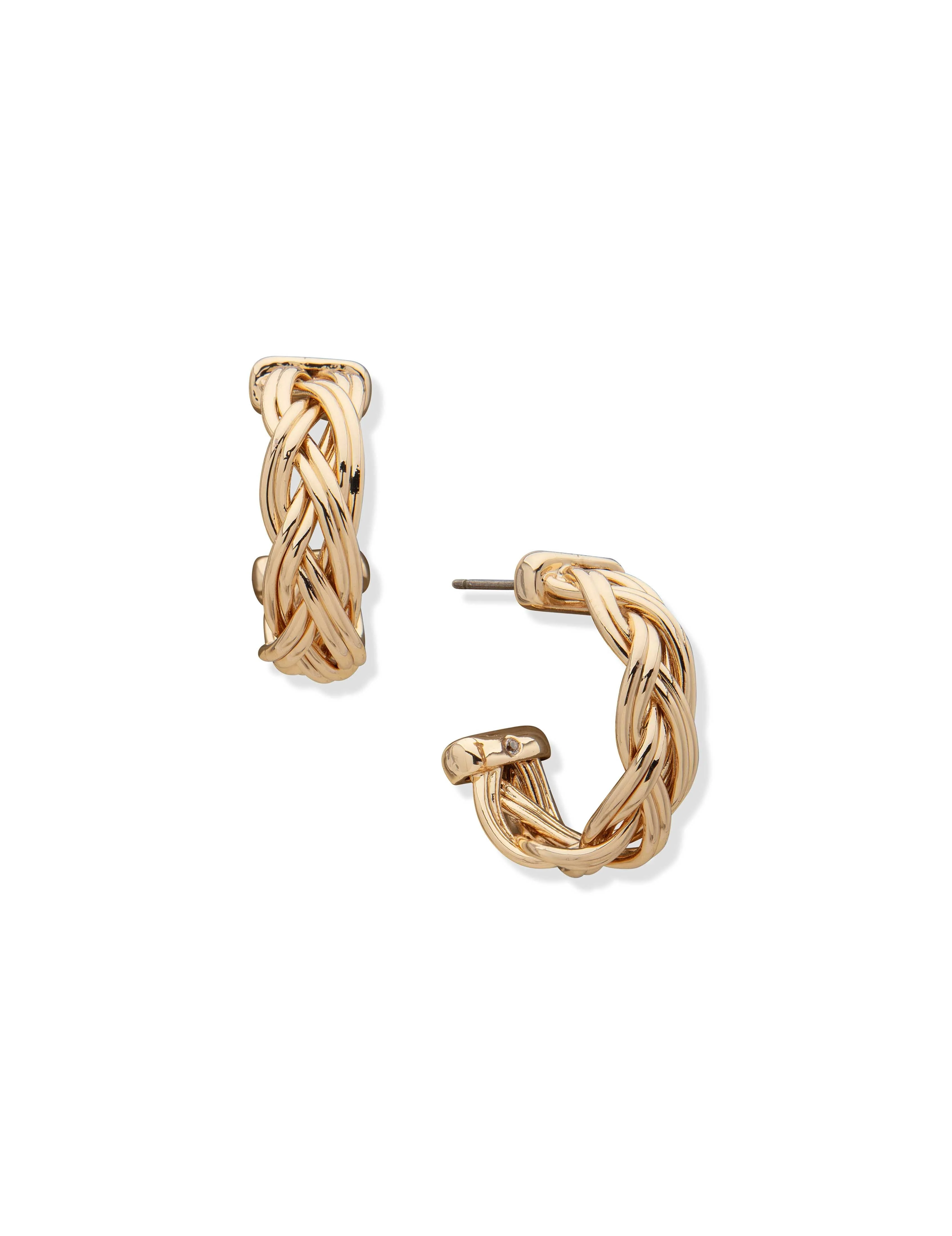 Loose Braid Pierced Hoop Earring