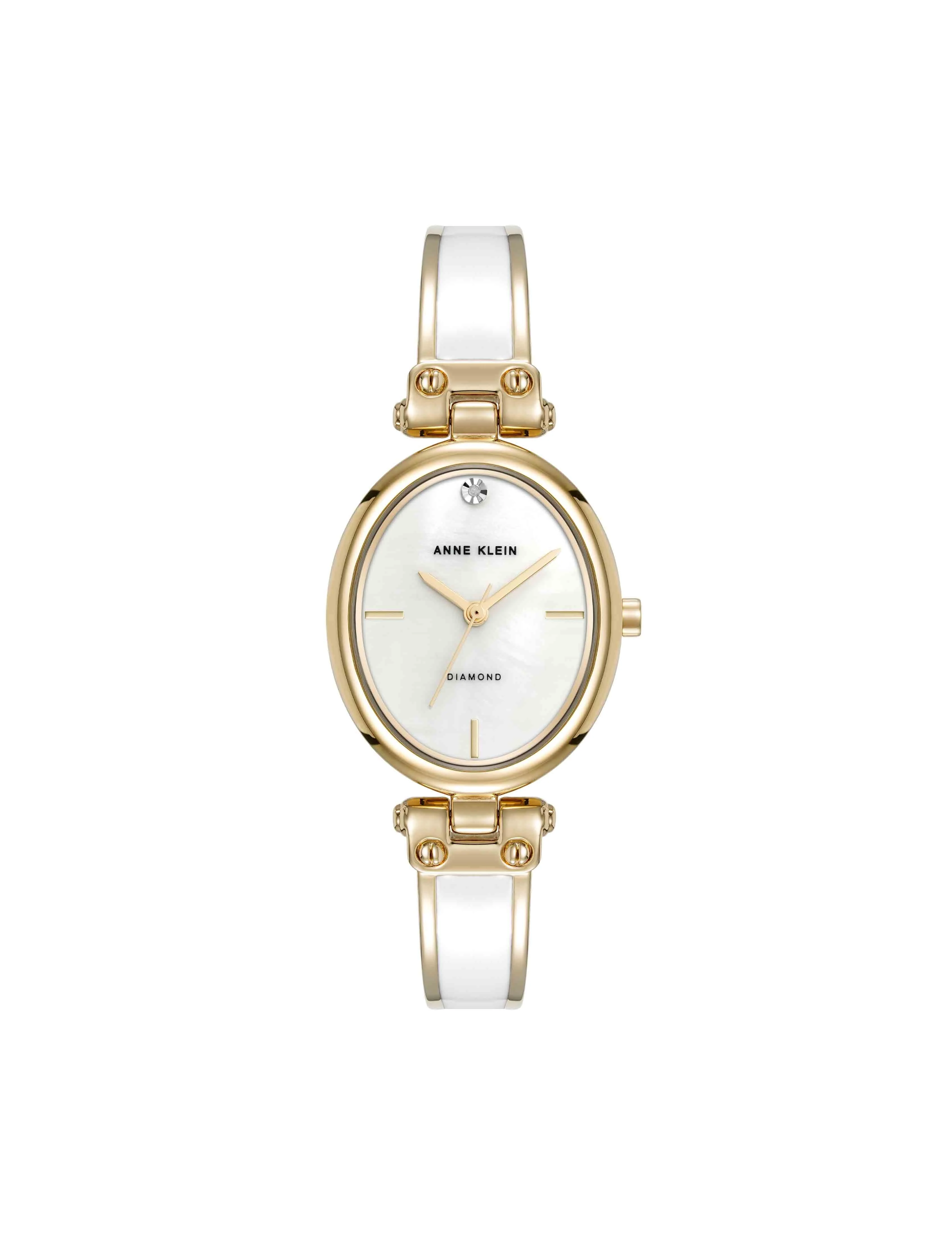 Oval Diamond Accented Bangle Watch