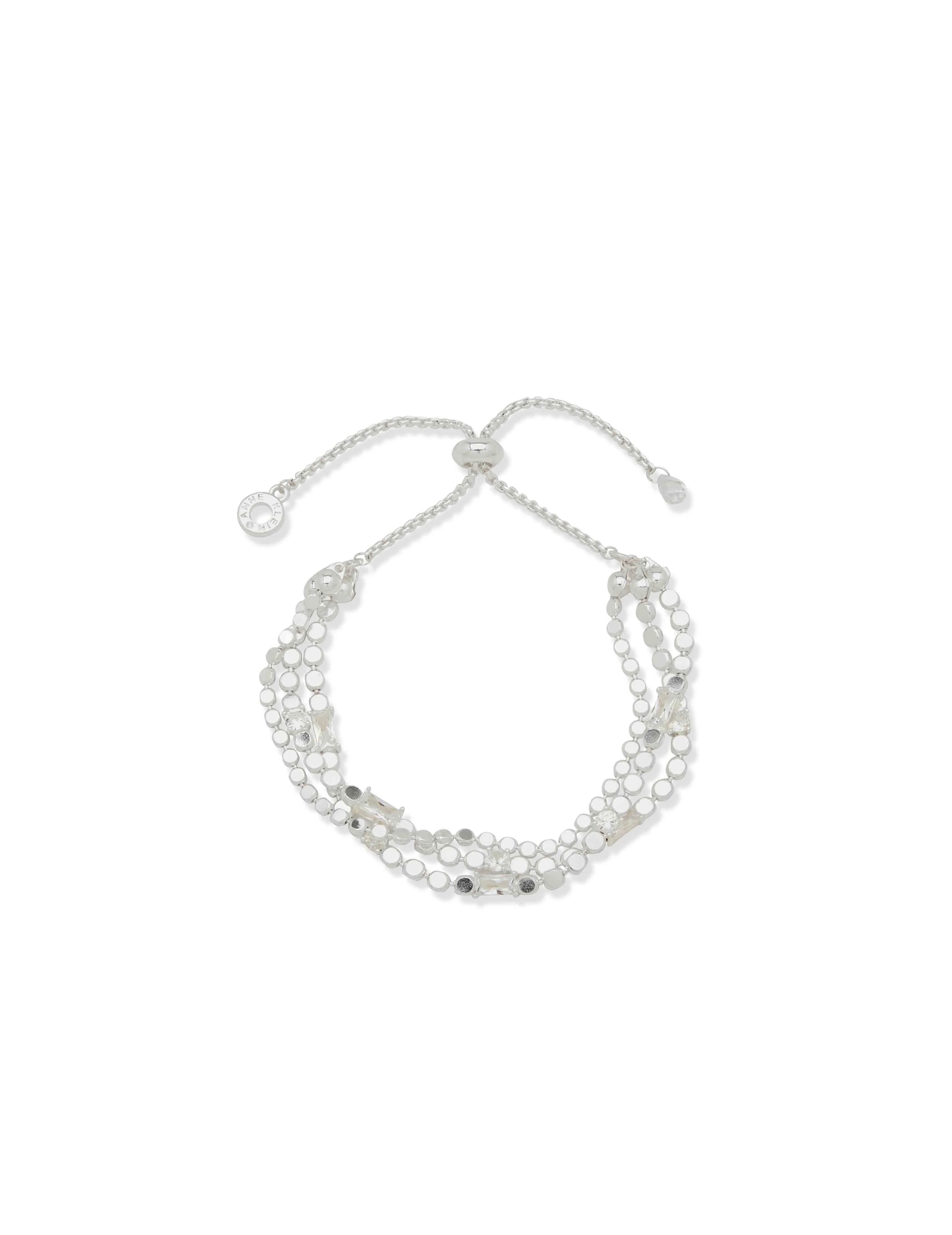 Silver Flat Chain and Slider Bracelet