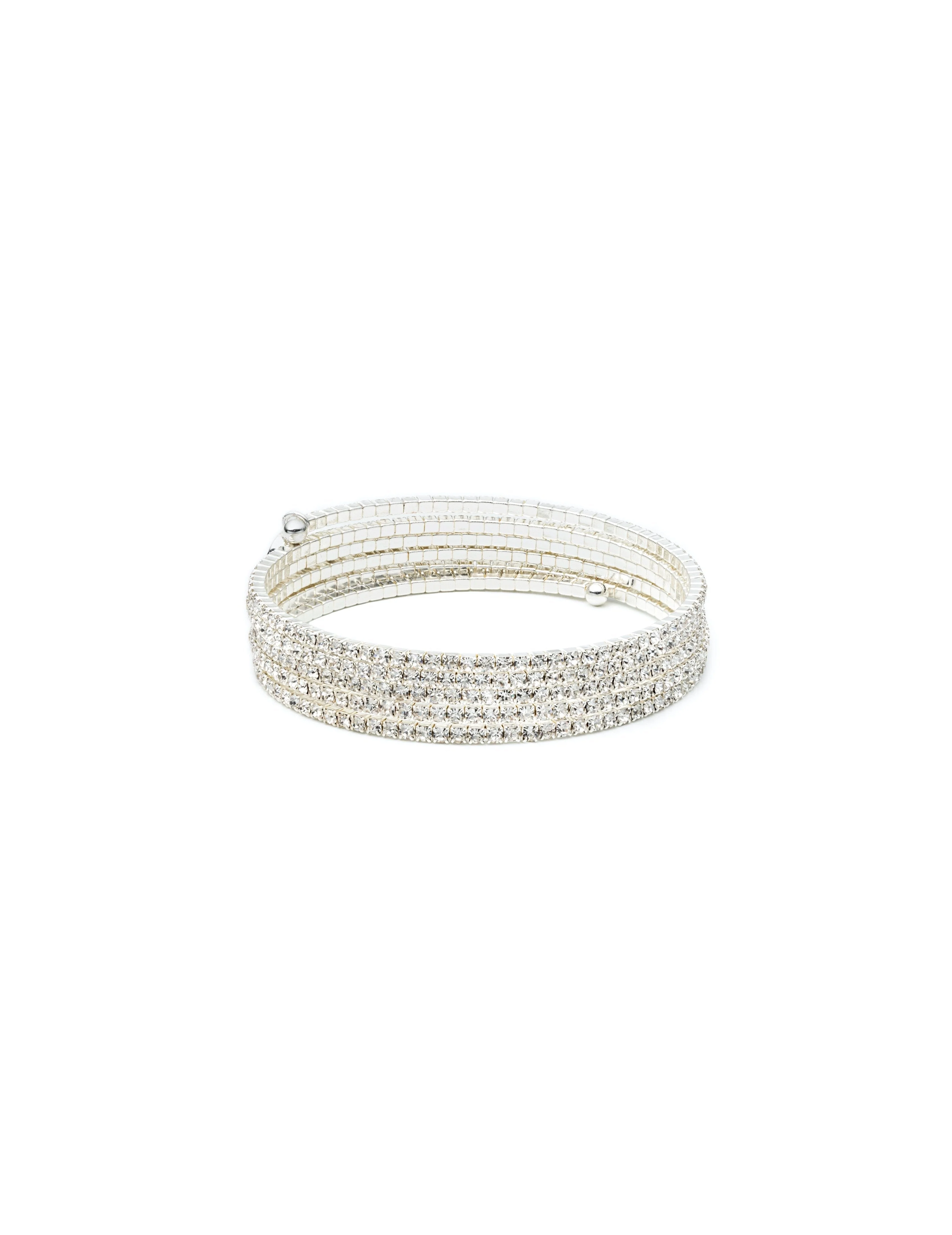 Multi-Row Crystal Coil Bracelet