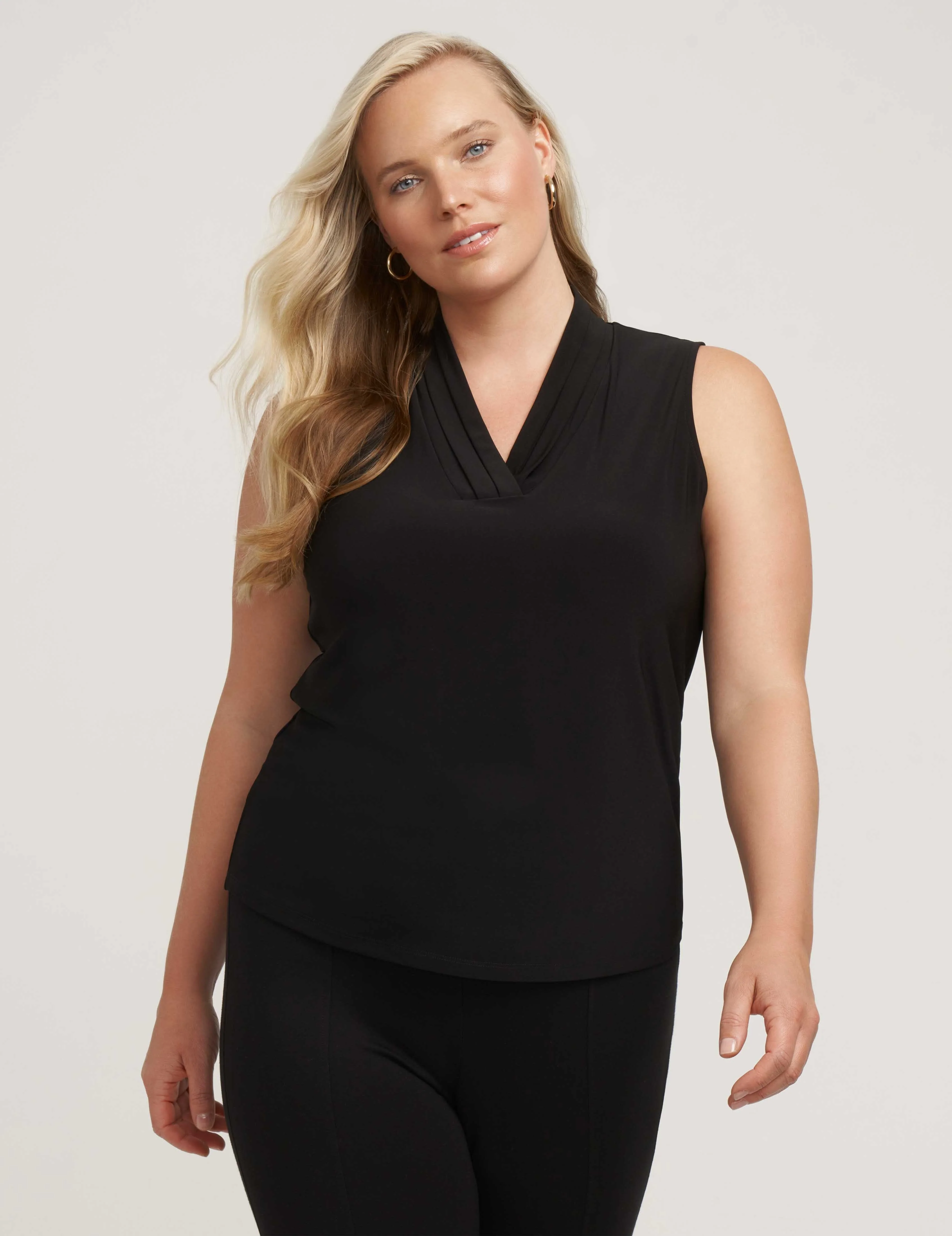 Plus Size Triple Pleat Top