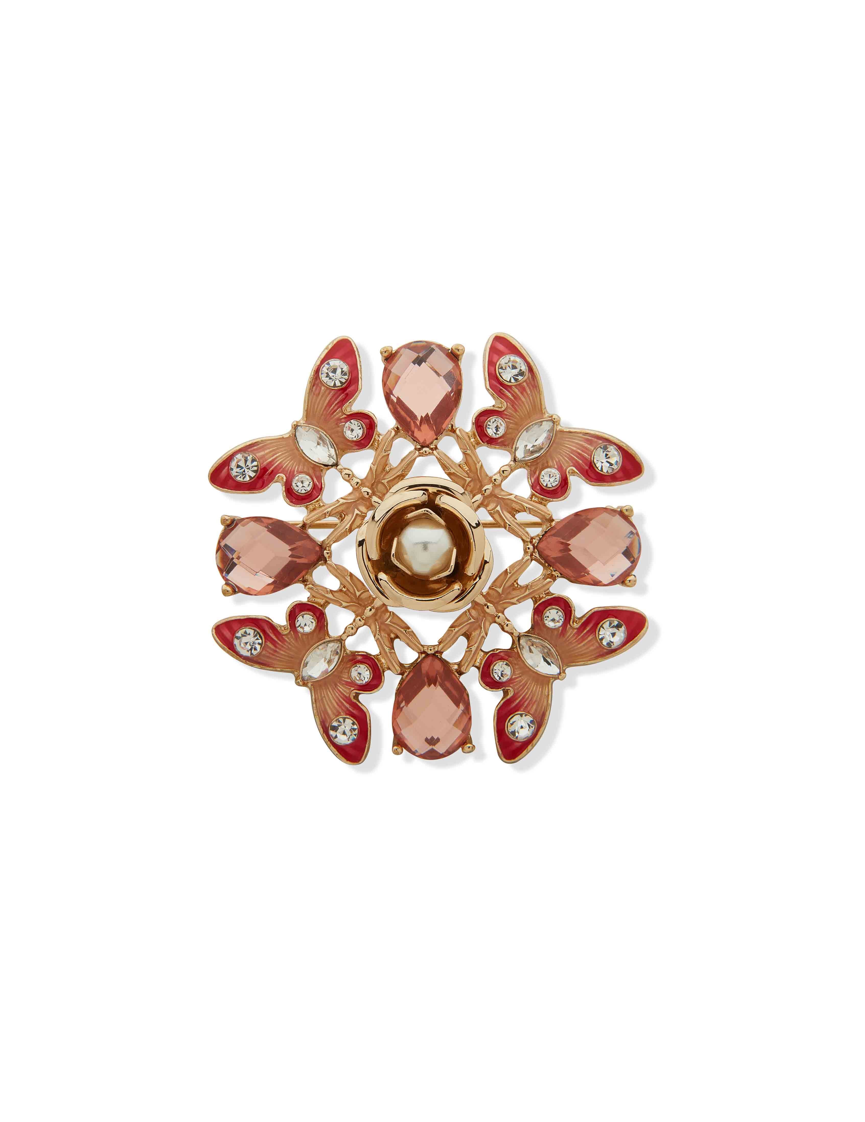 Butterfly & Floral Cluster Brooch