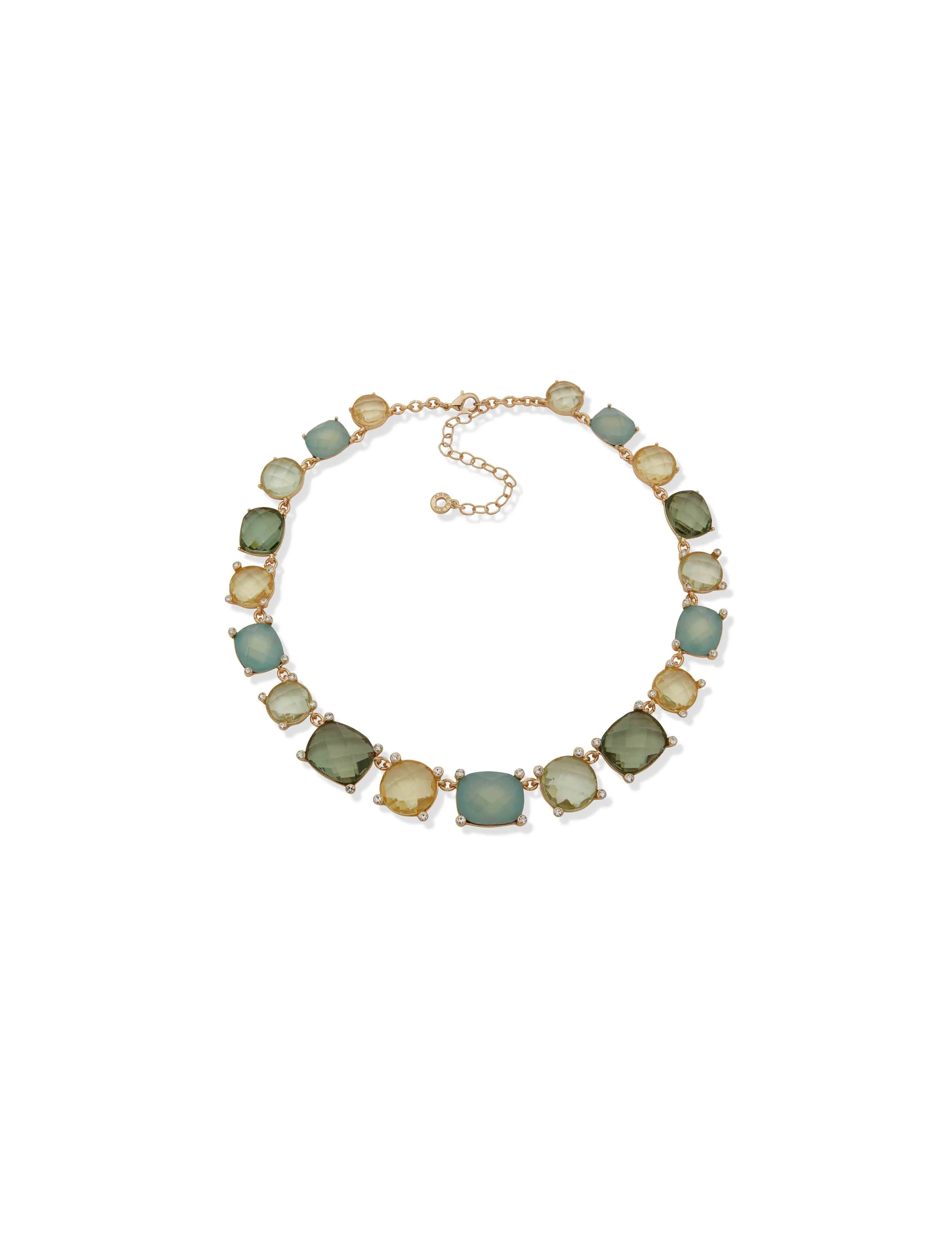 Stone Cluster Necklace - Green