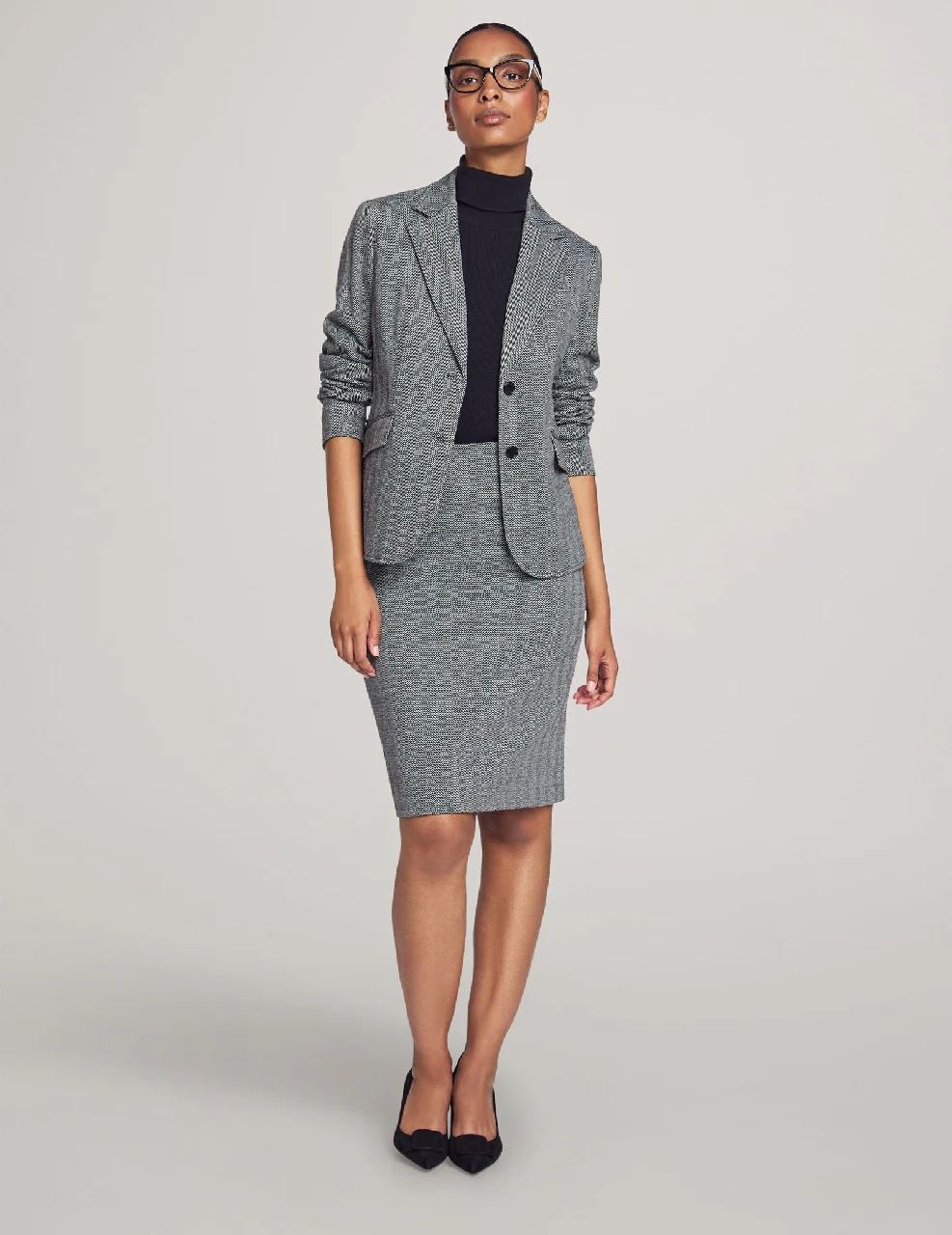 Executive Collection Two Button Blazer With Pants and Skirt