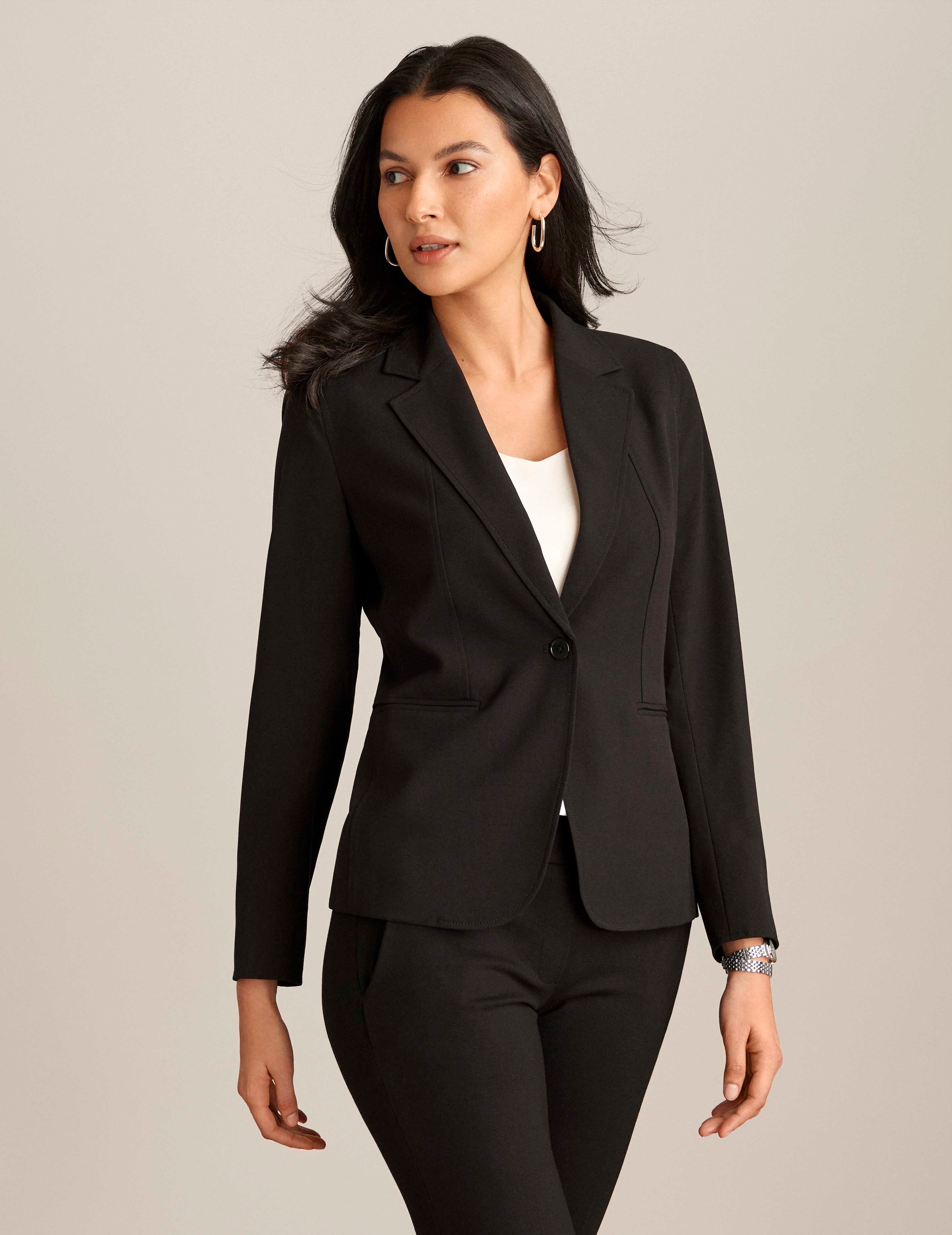 Notch Collar Blazer With Princess Seam