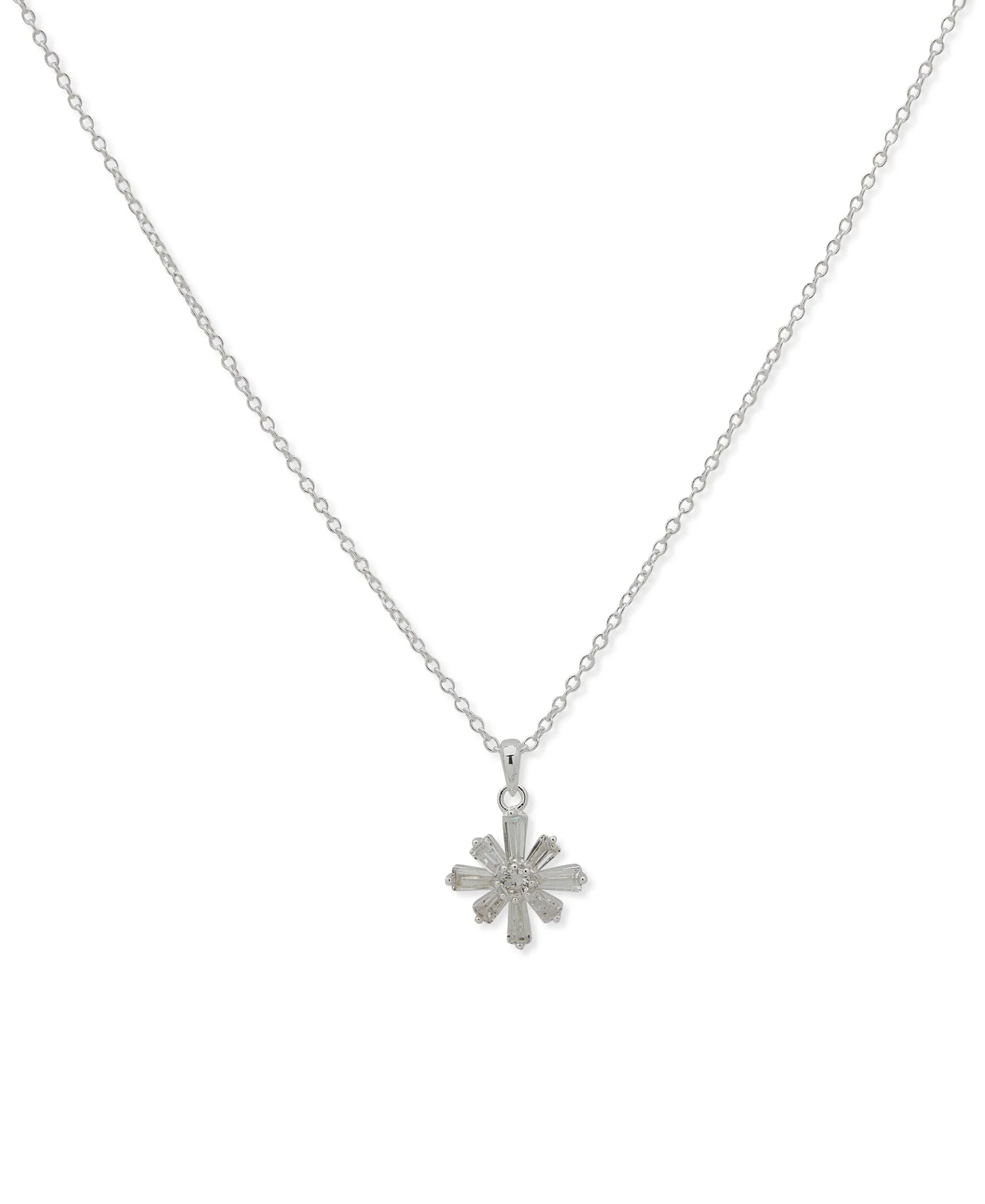 Crystal Snowflake Pendant Necklace