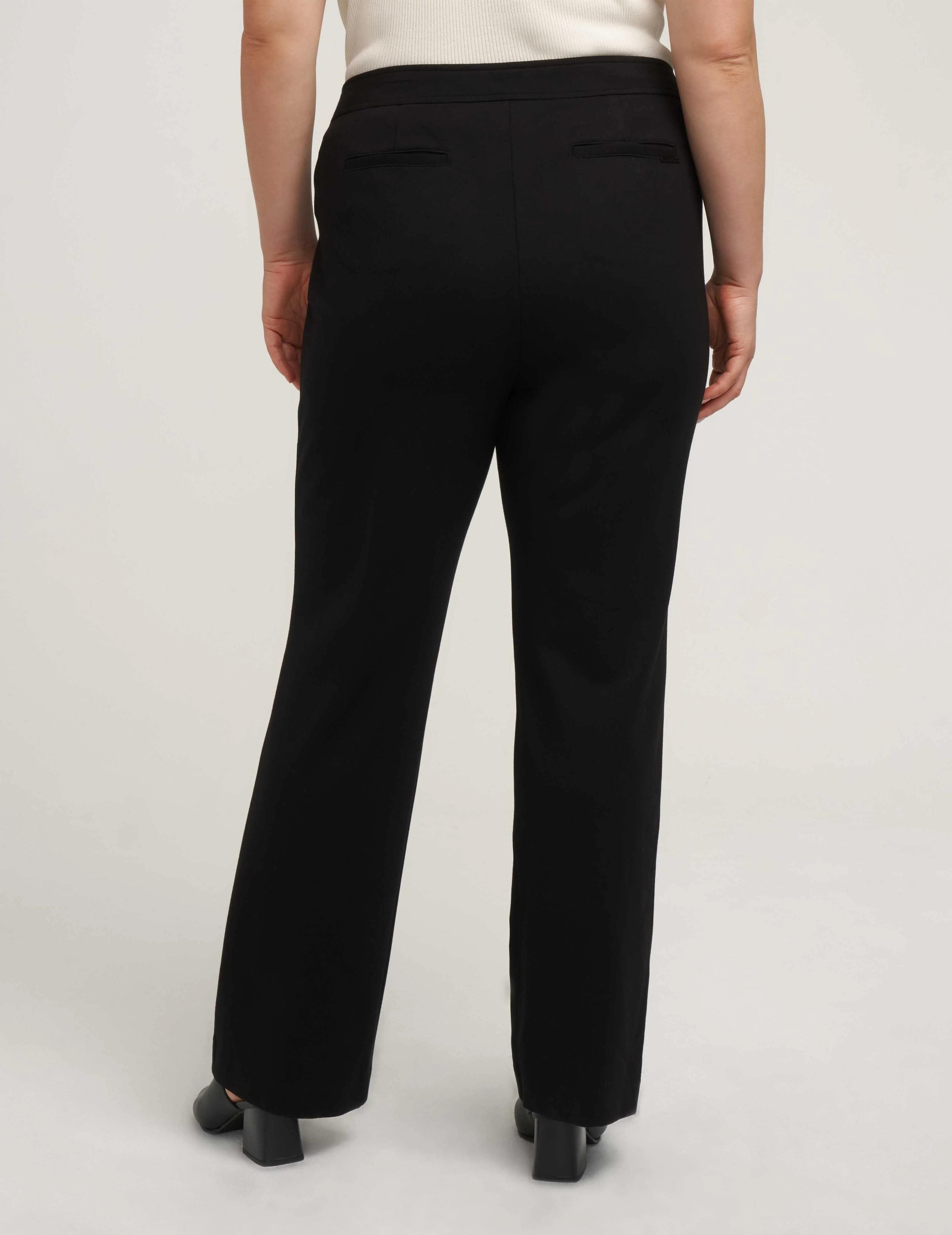 Plus Size Fly Front Bootleg Pant