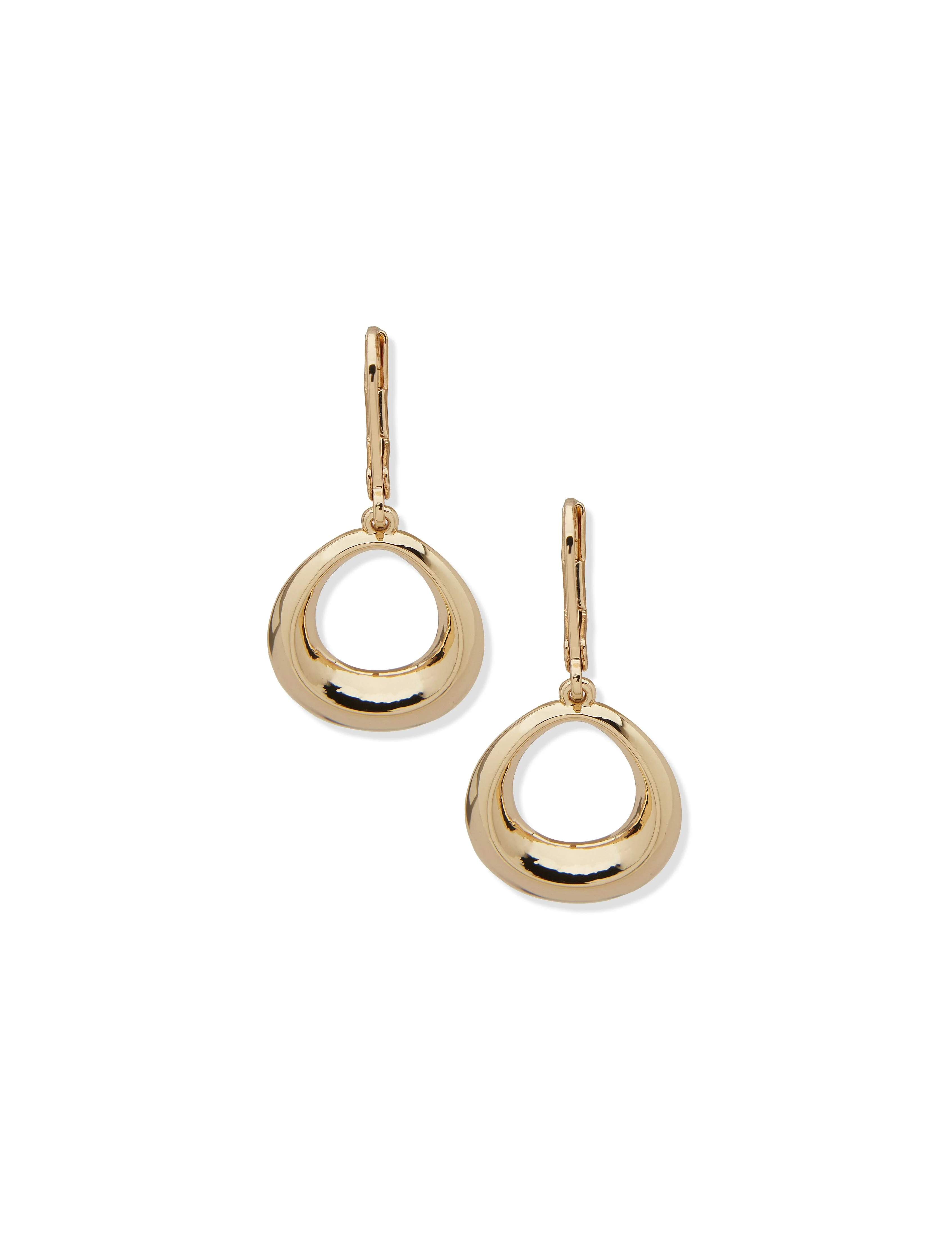 Bevel Oval Drop Earrings