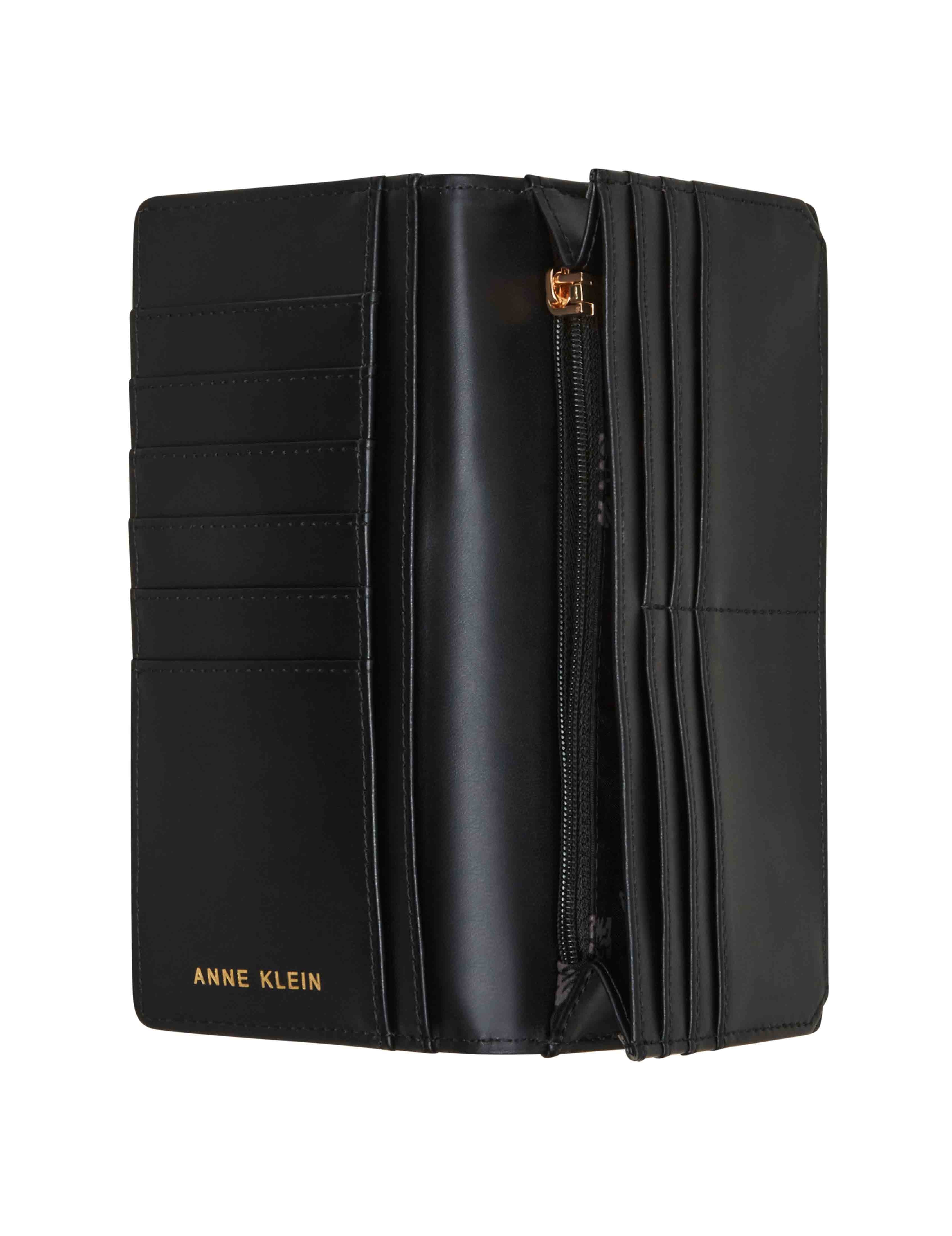 2 Piece Gift Set With Sculpted Buckle Wallet And Removeable Card Organizer