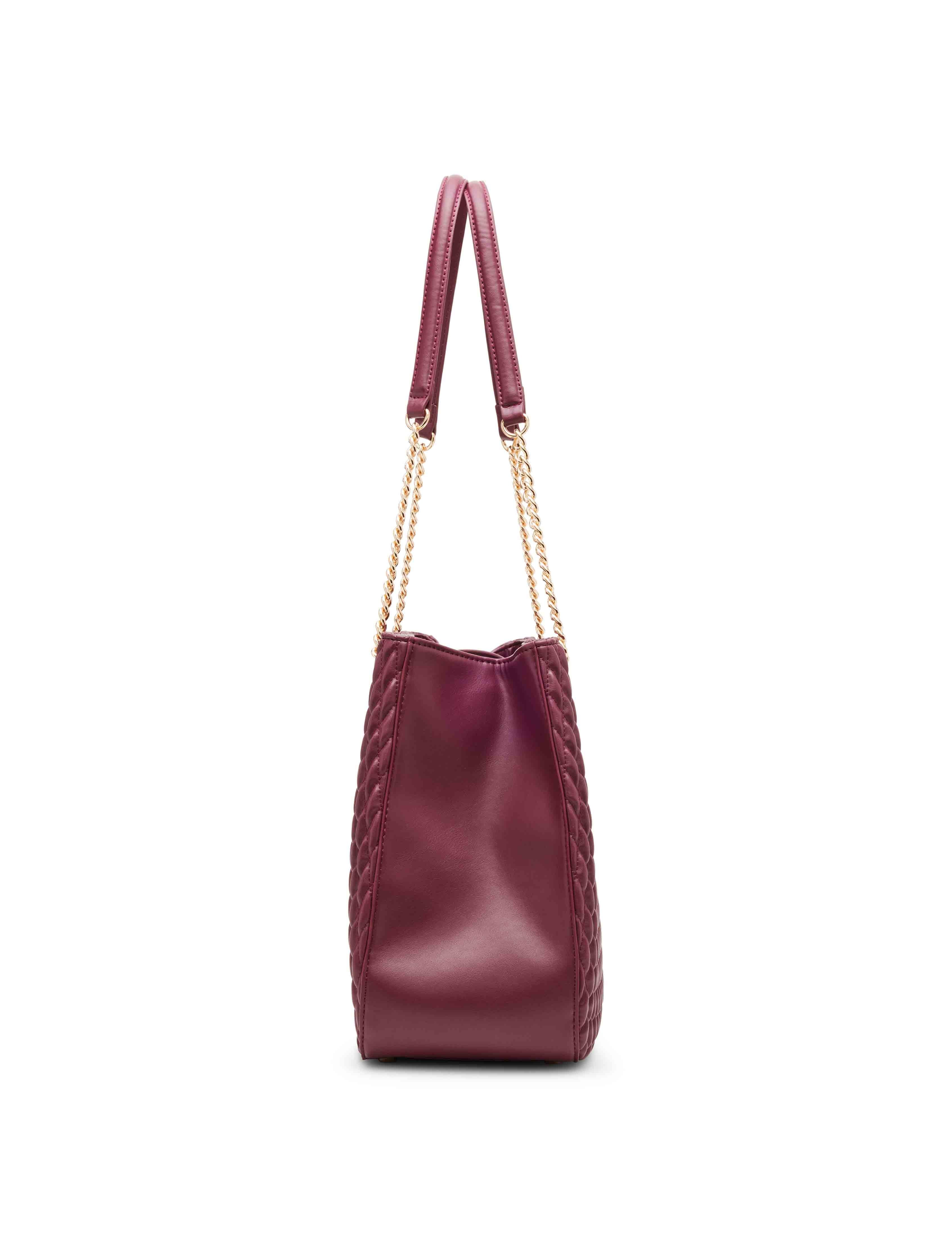 East West ruched Tote with chain straps