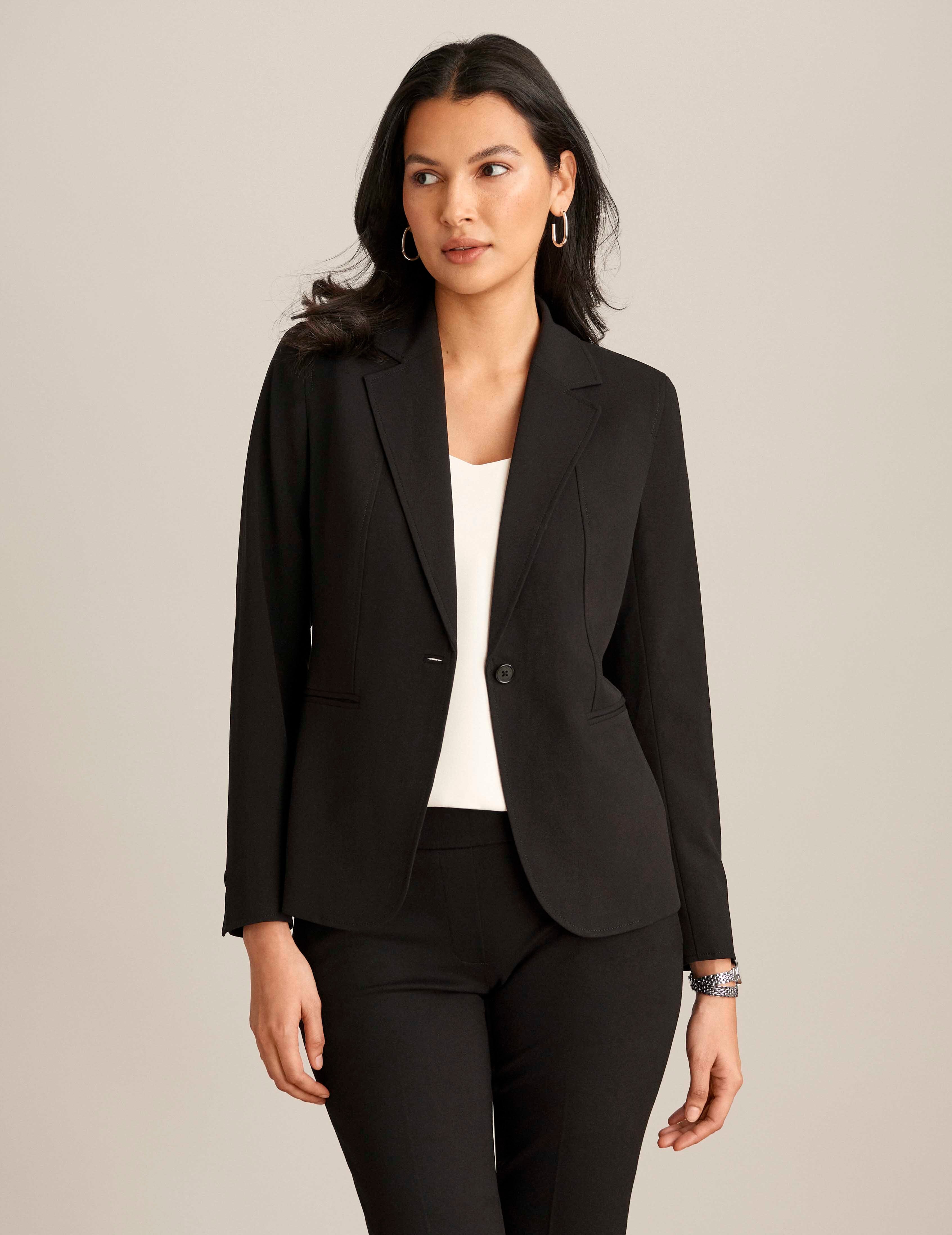 Notch Collar Blazer With Princess Seam