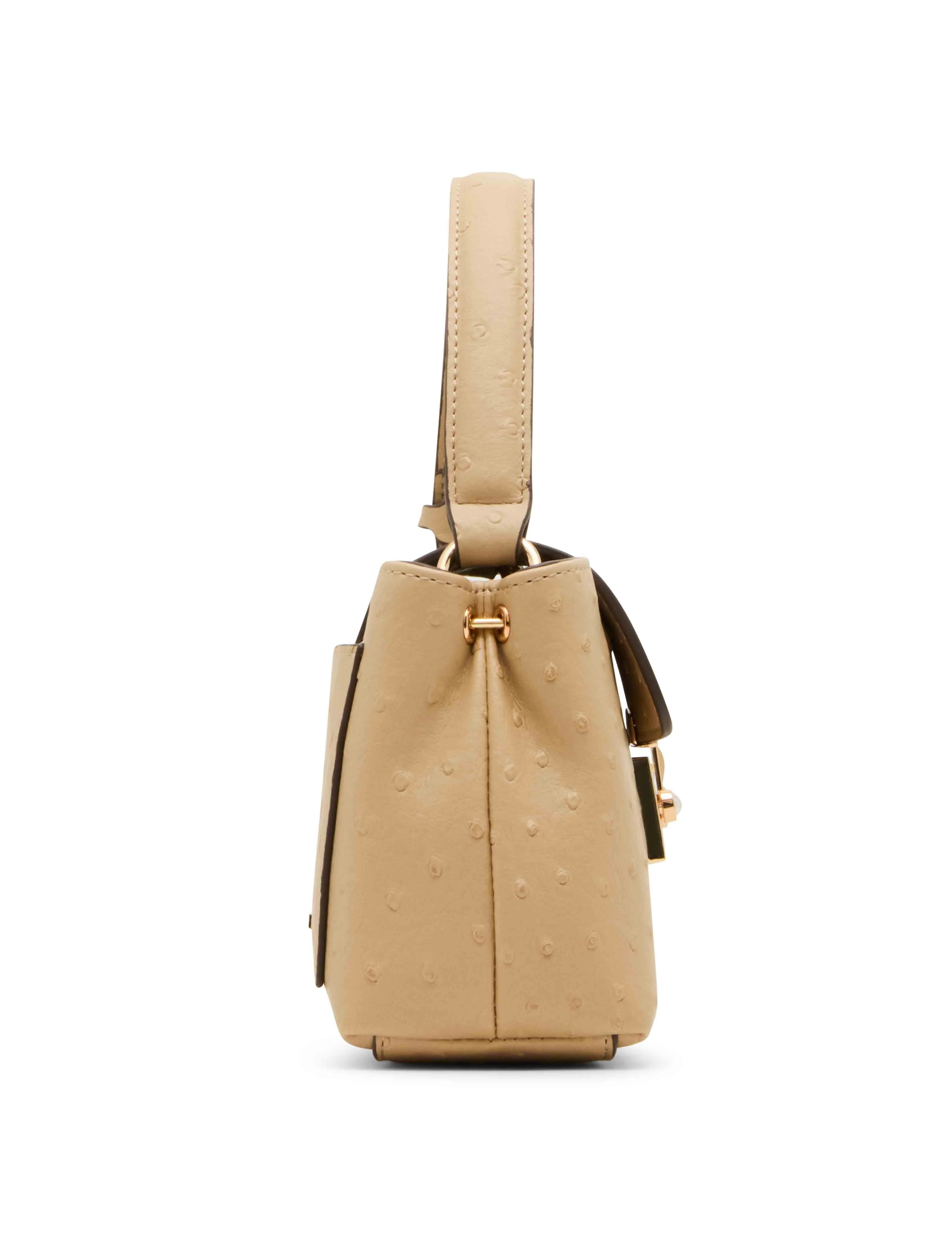 Small Pushlock Satchel with Mirror and Detachable Strap