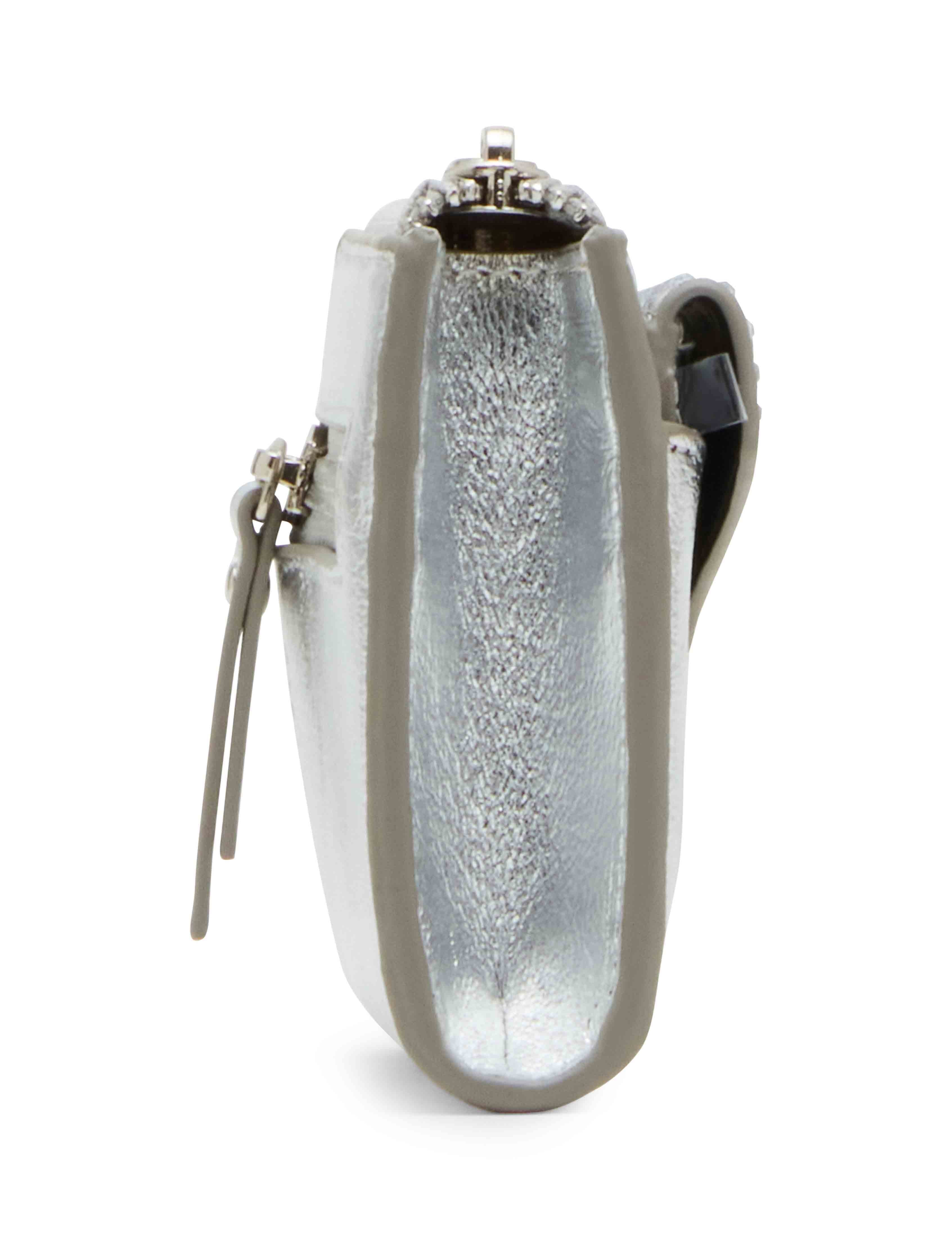 2 Piece Envelope Flap Curved Wallet With Rhinestones