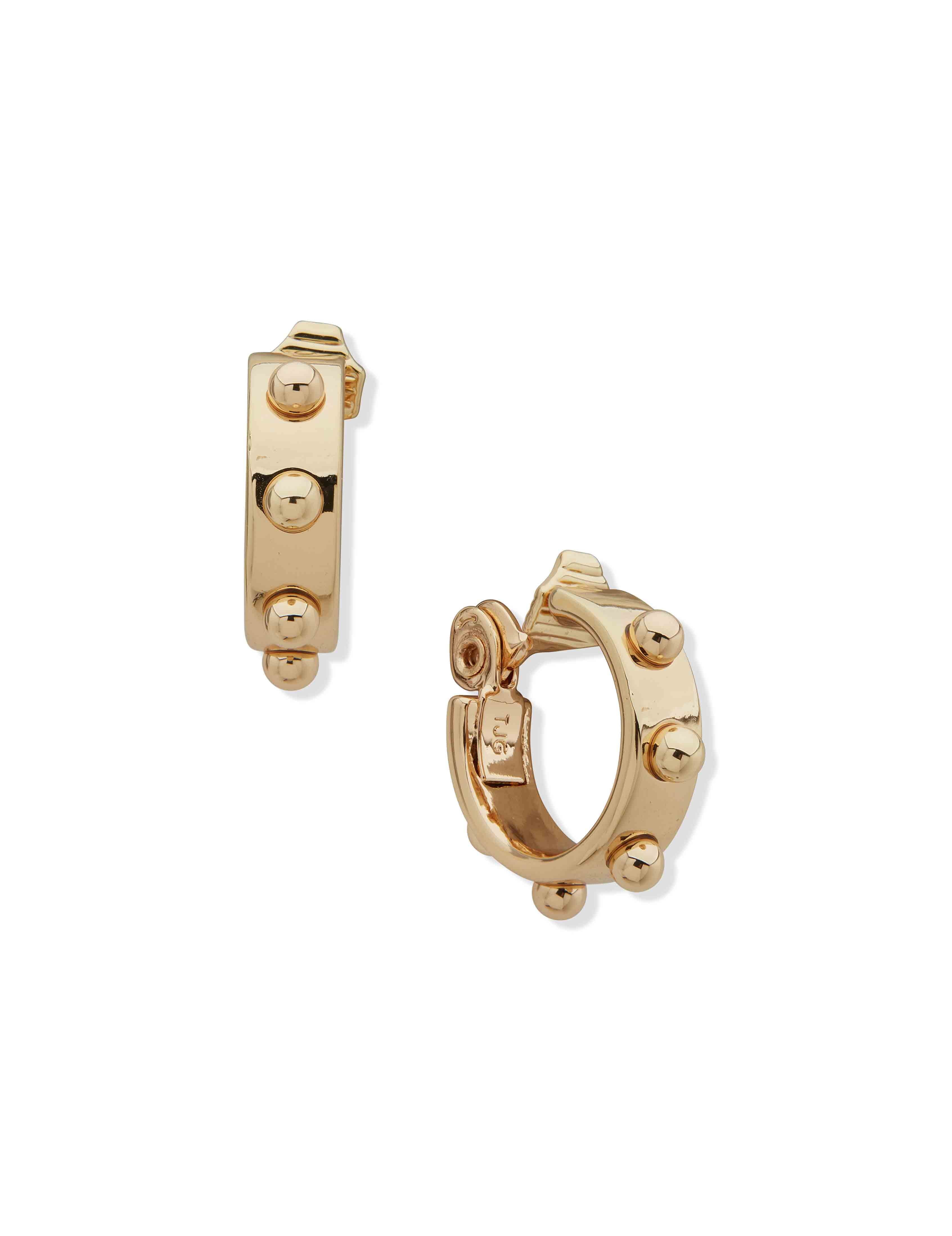 Metal Beaded Clip Hoop