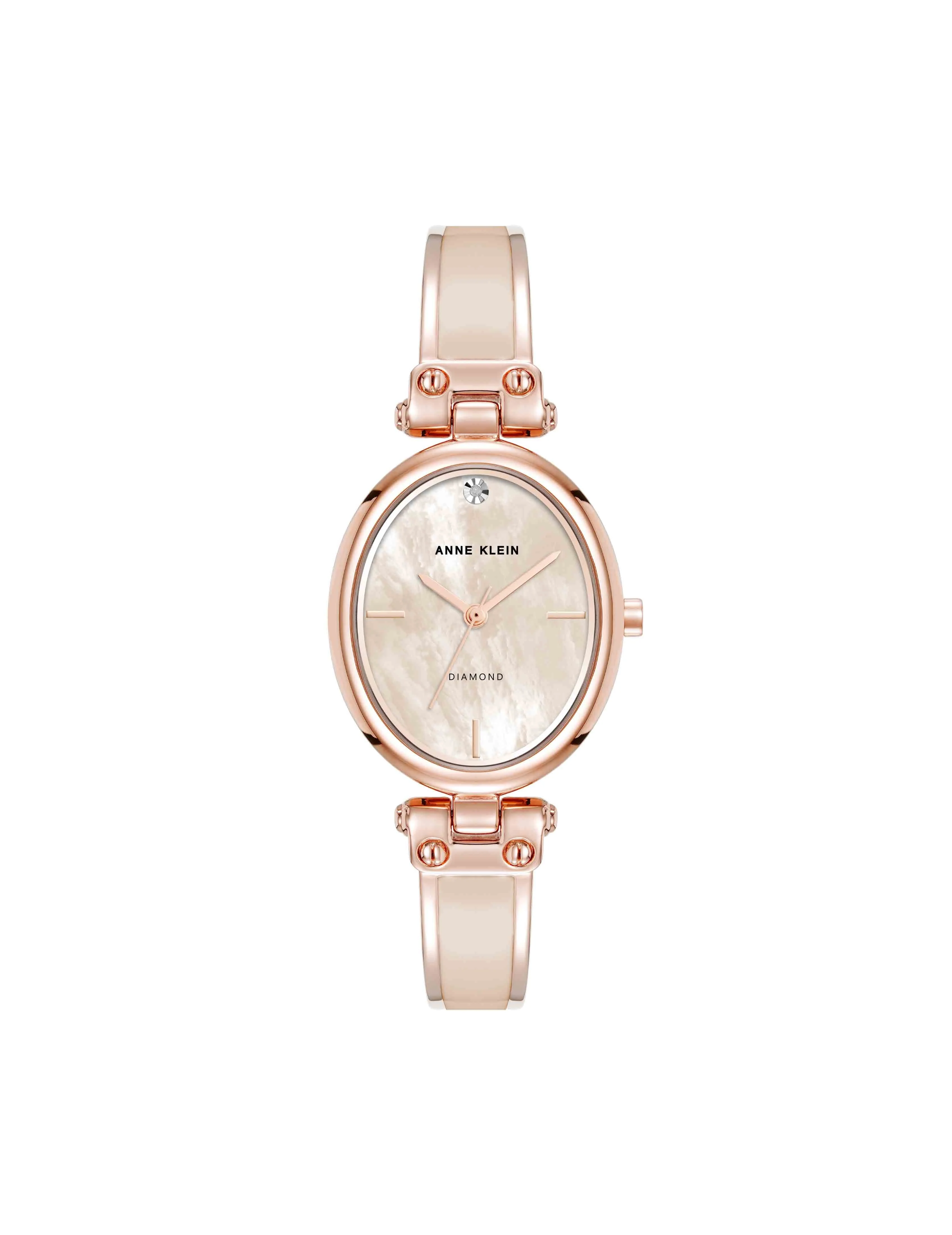 Oval Diamond Accented Bangle Watch