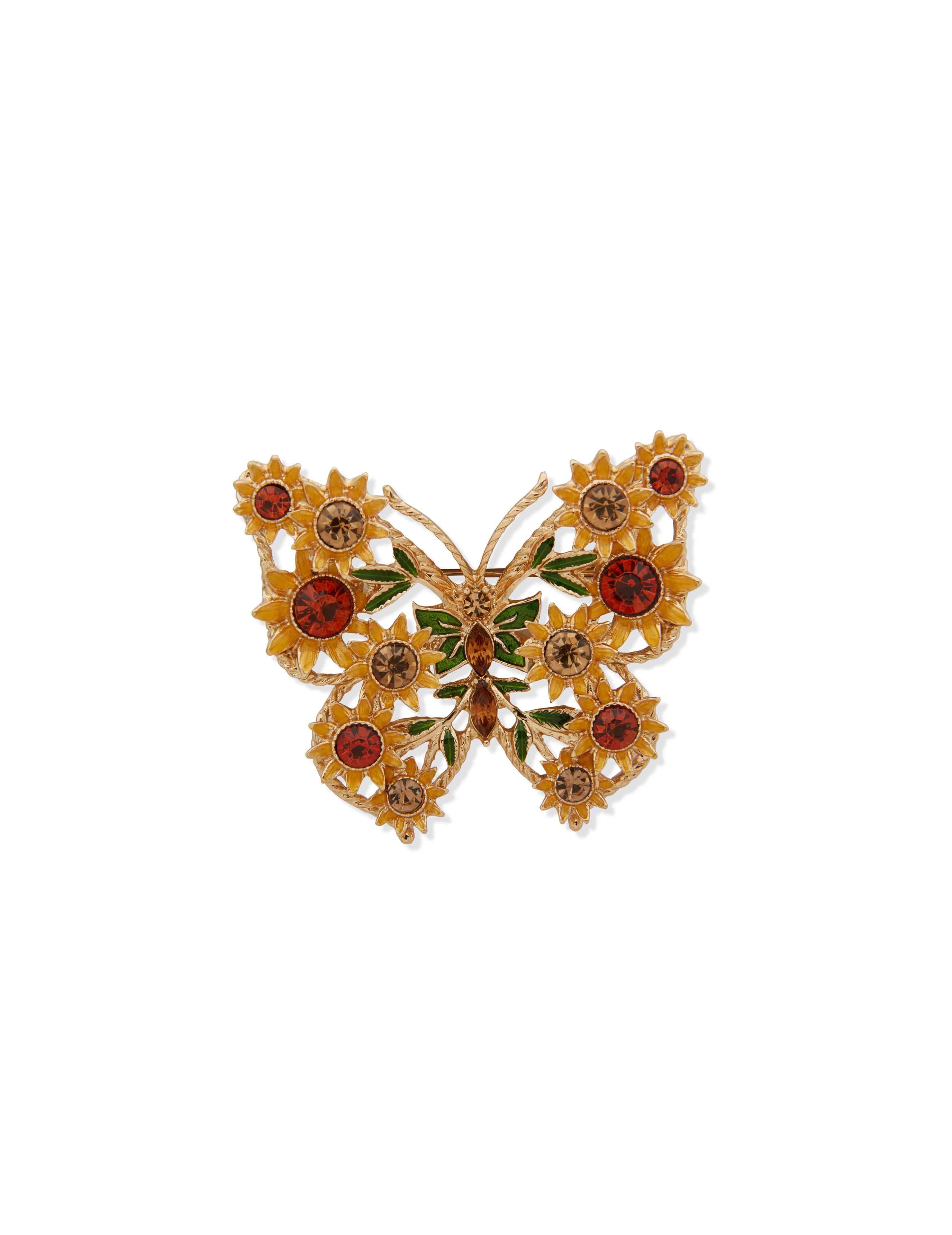 Sunflower Butterfly Pin