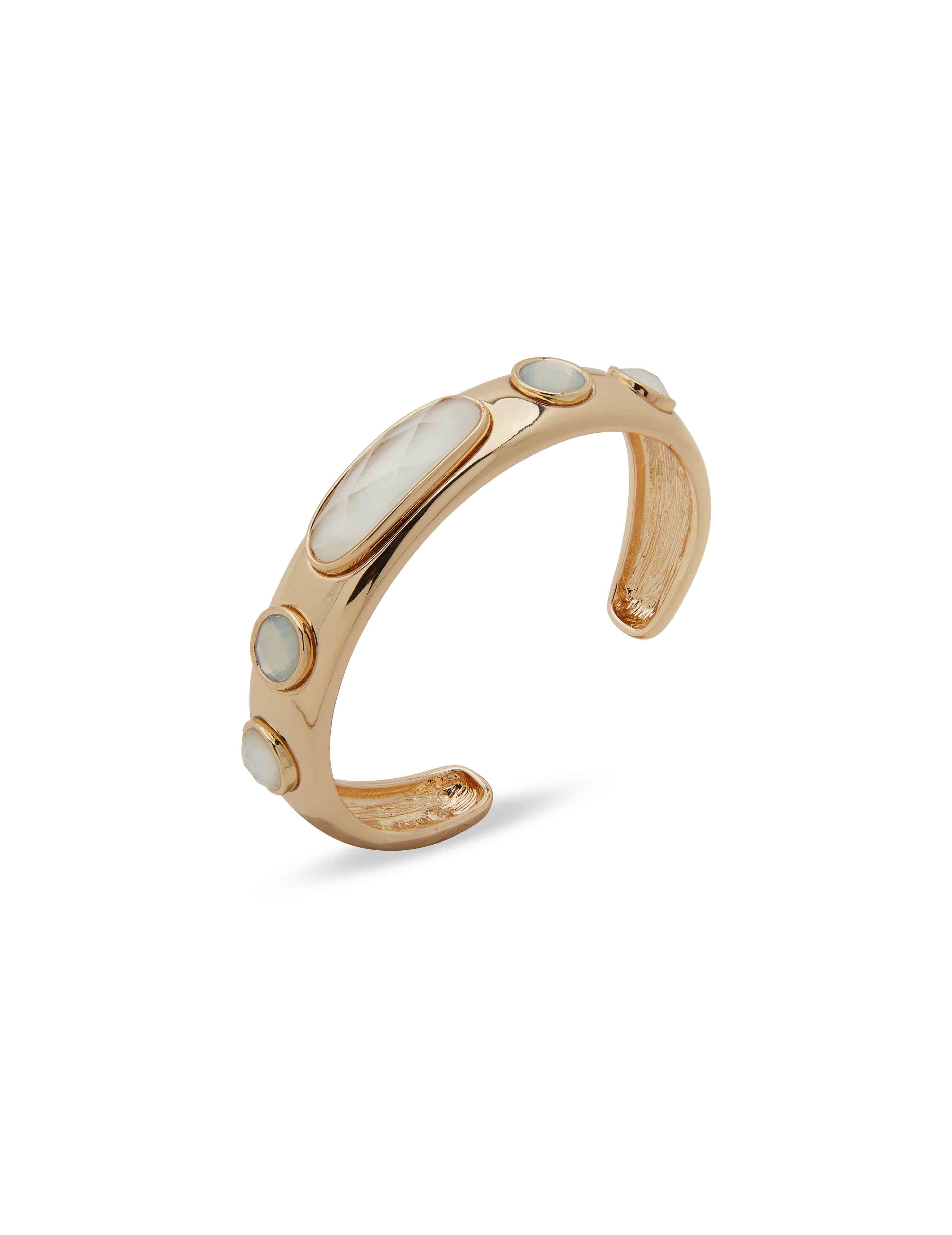 Boxed Gold Stone Cuff Bracelet
