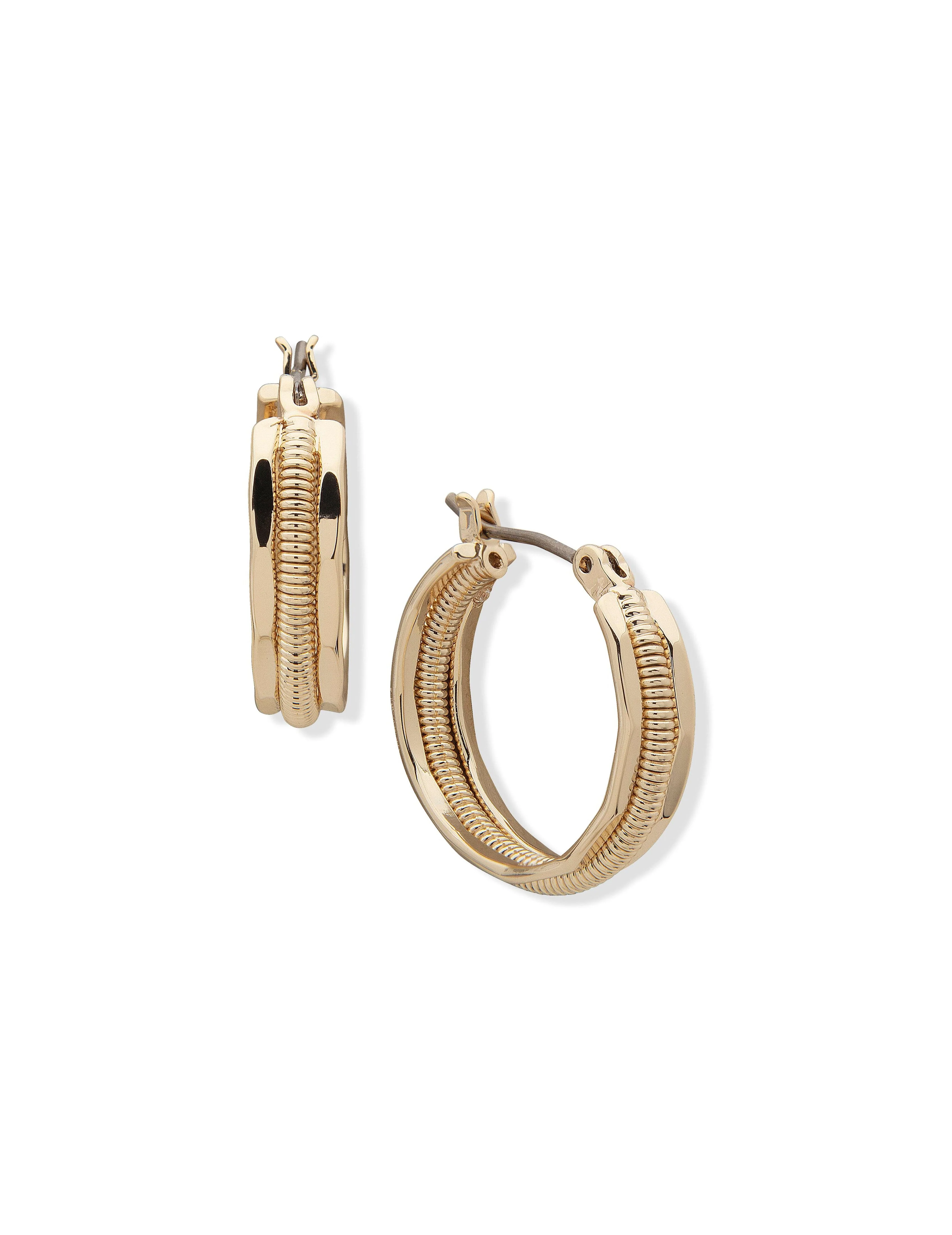 Small Smooth and Textured Hoop Earrings