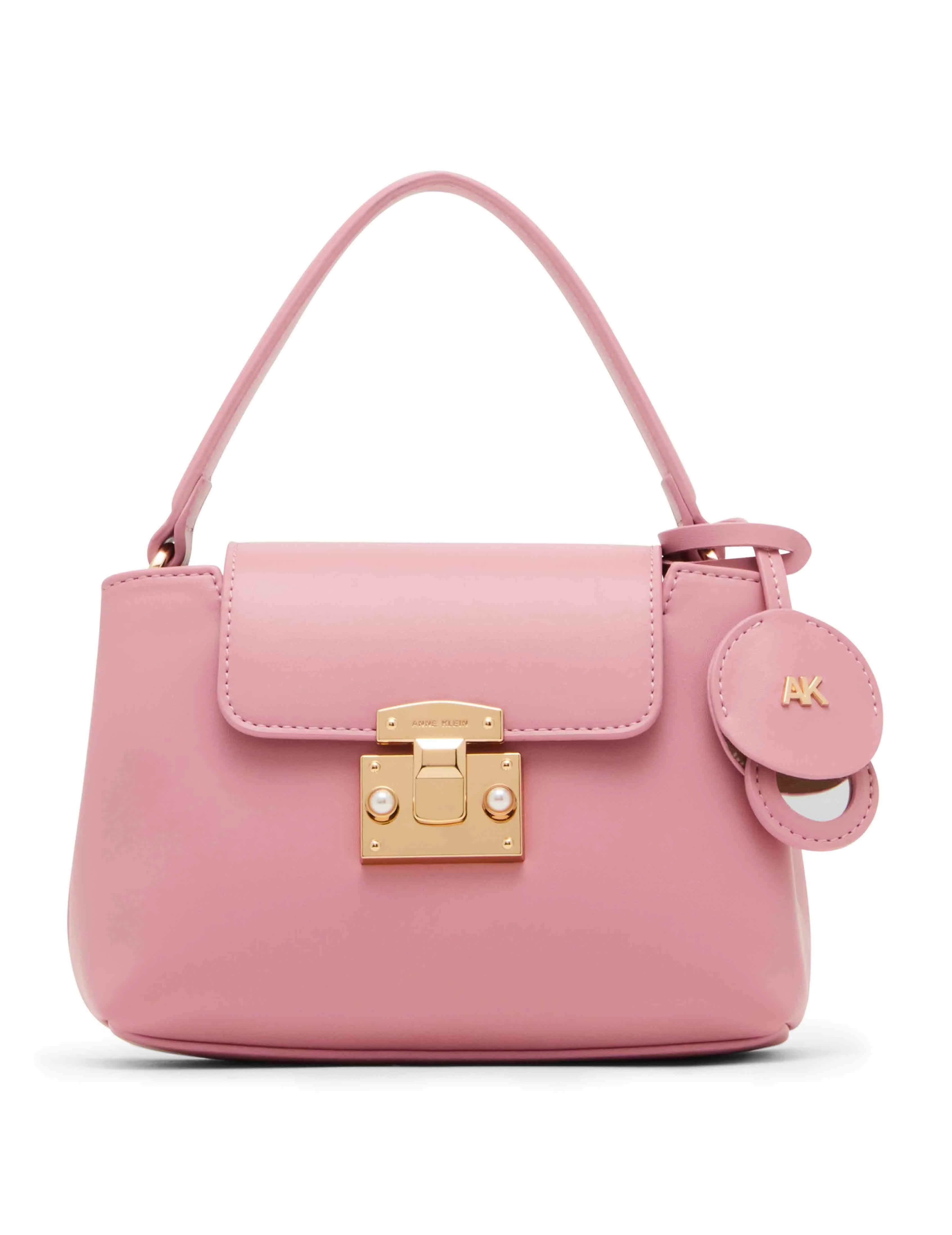 Small Pushlock Satchel With Mirror And Detachable Strap