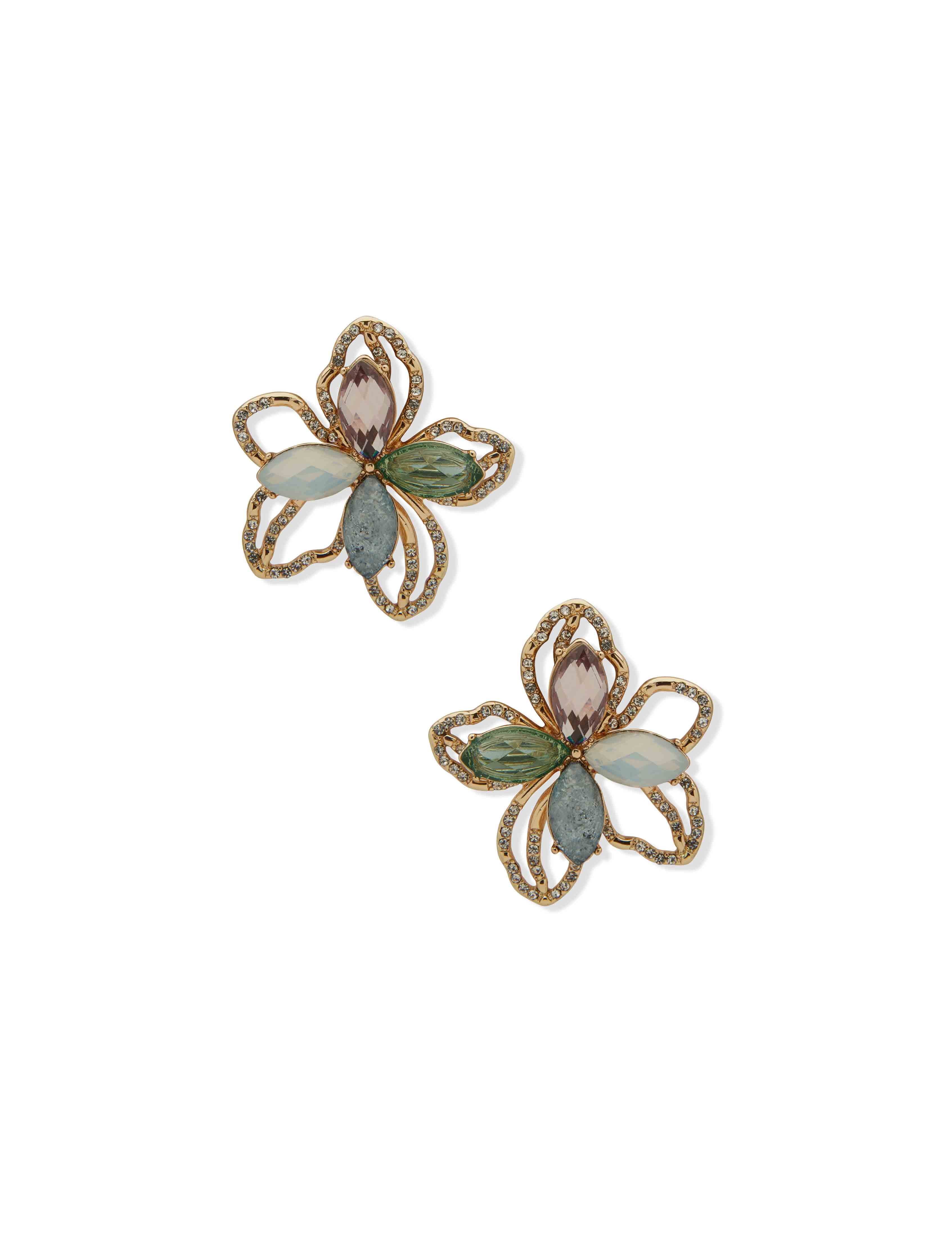 Large Stone Flower Stud Earring