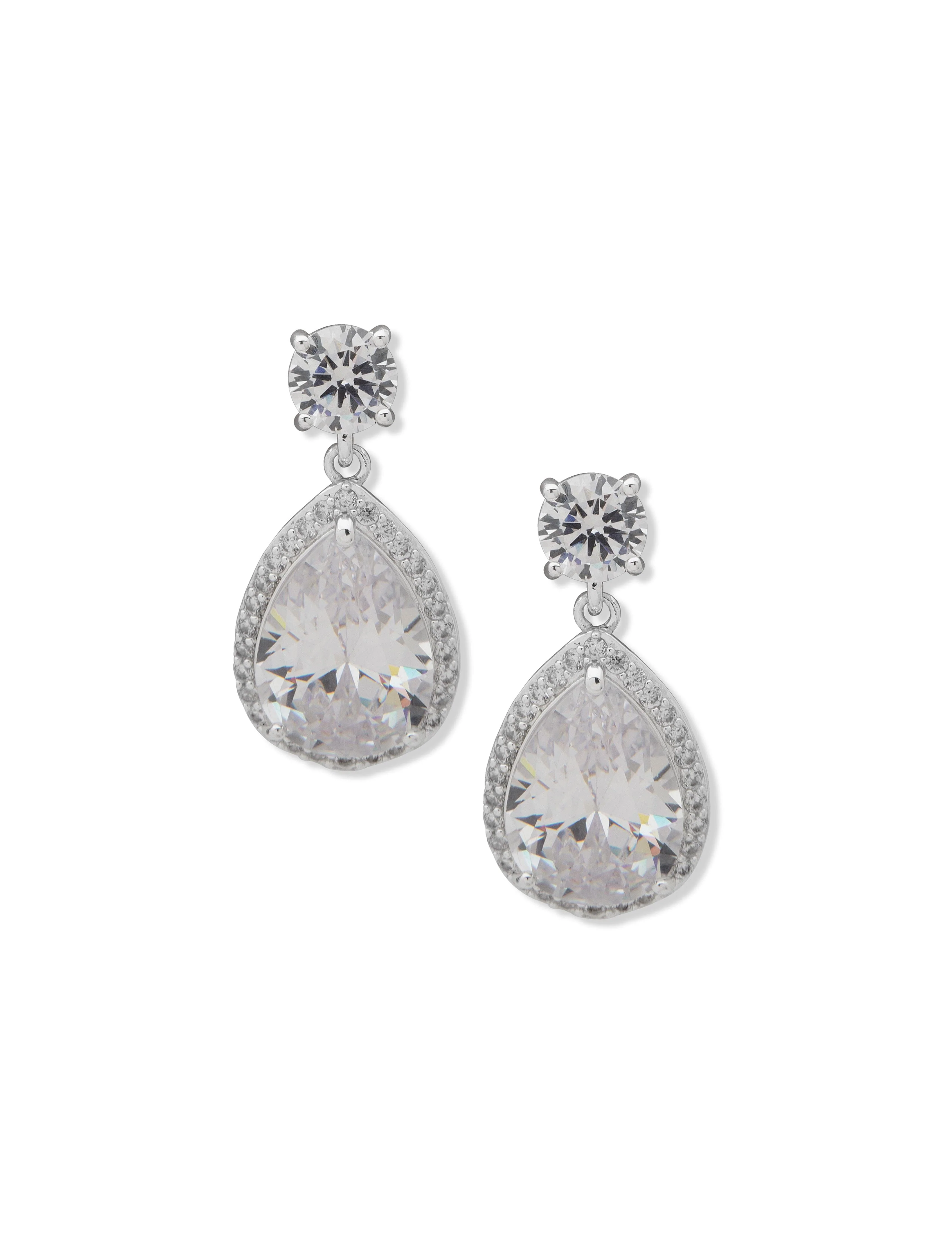 Halo Pear Drop Studs