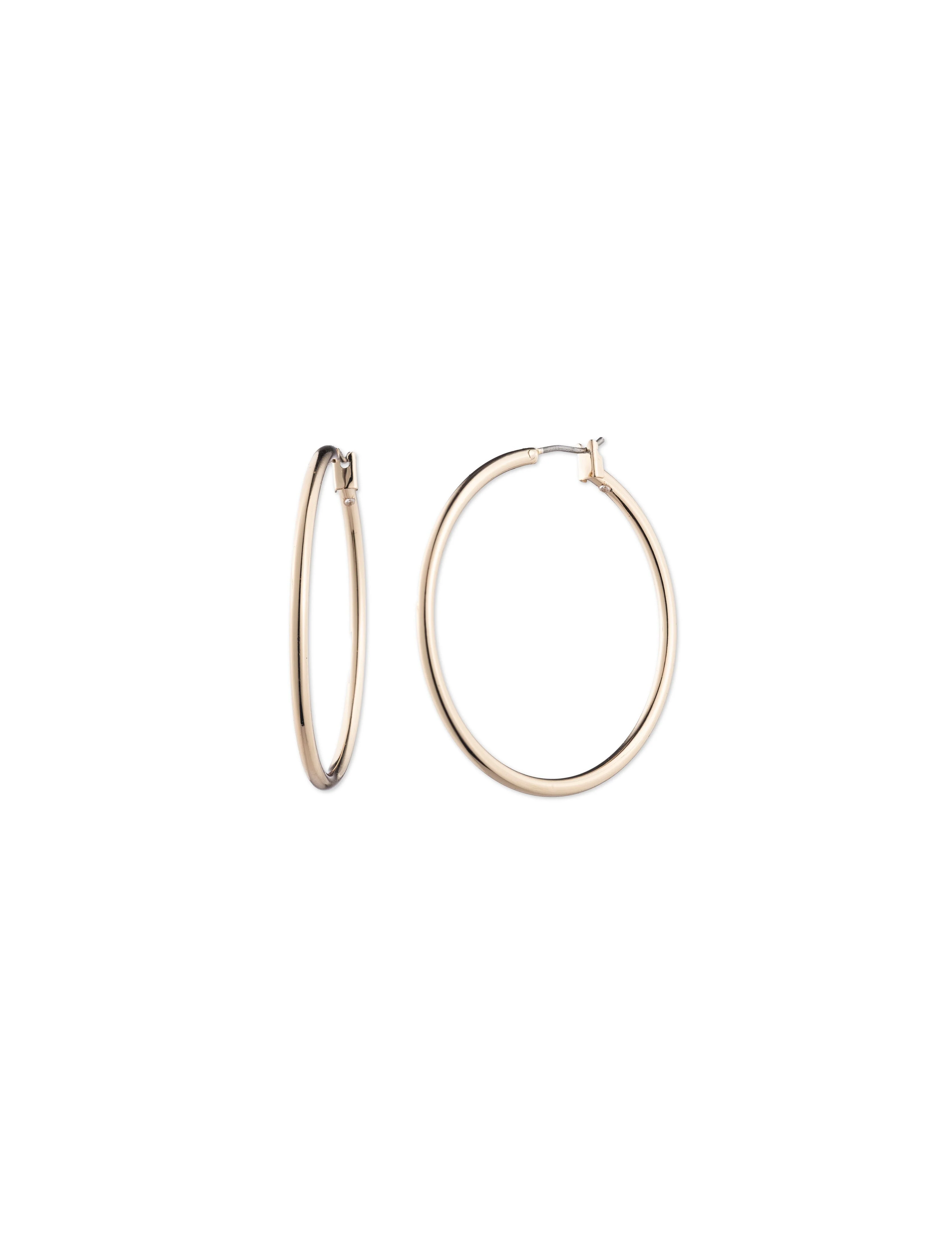 Medium Gold-Tone Hoop Earrings