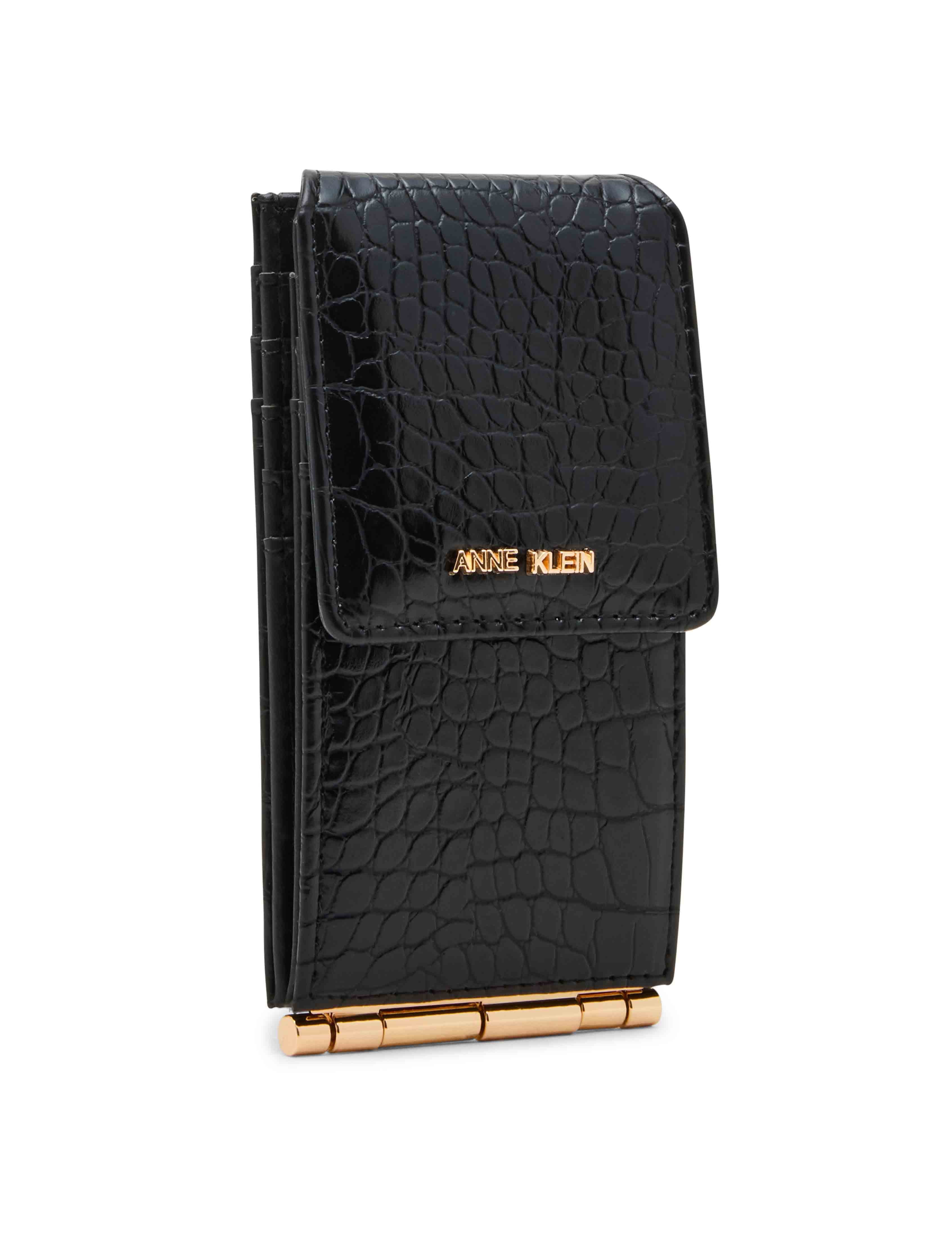 Embossed Crocodile Flap Wallet