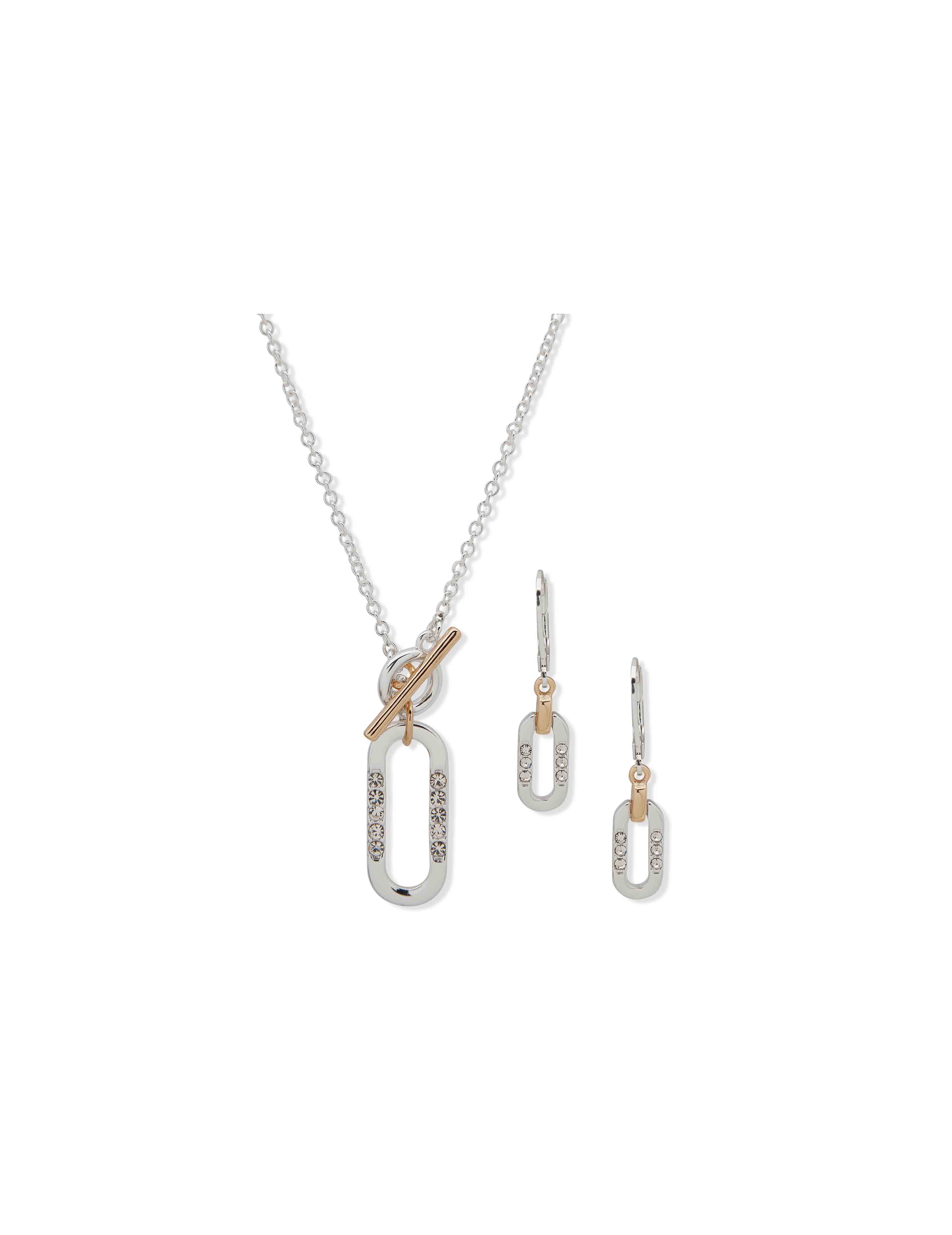 Pendant With Toggle Necklace and Earring Set