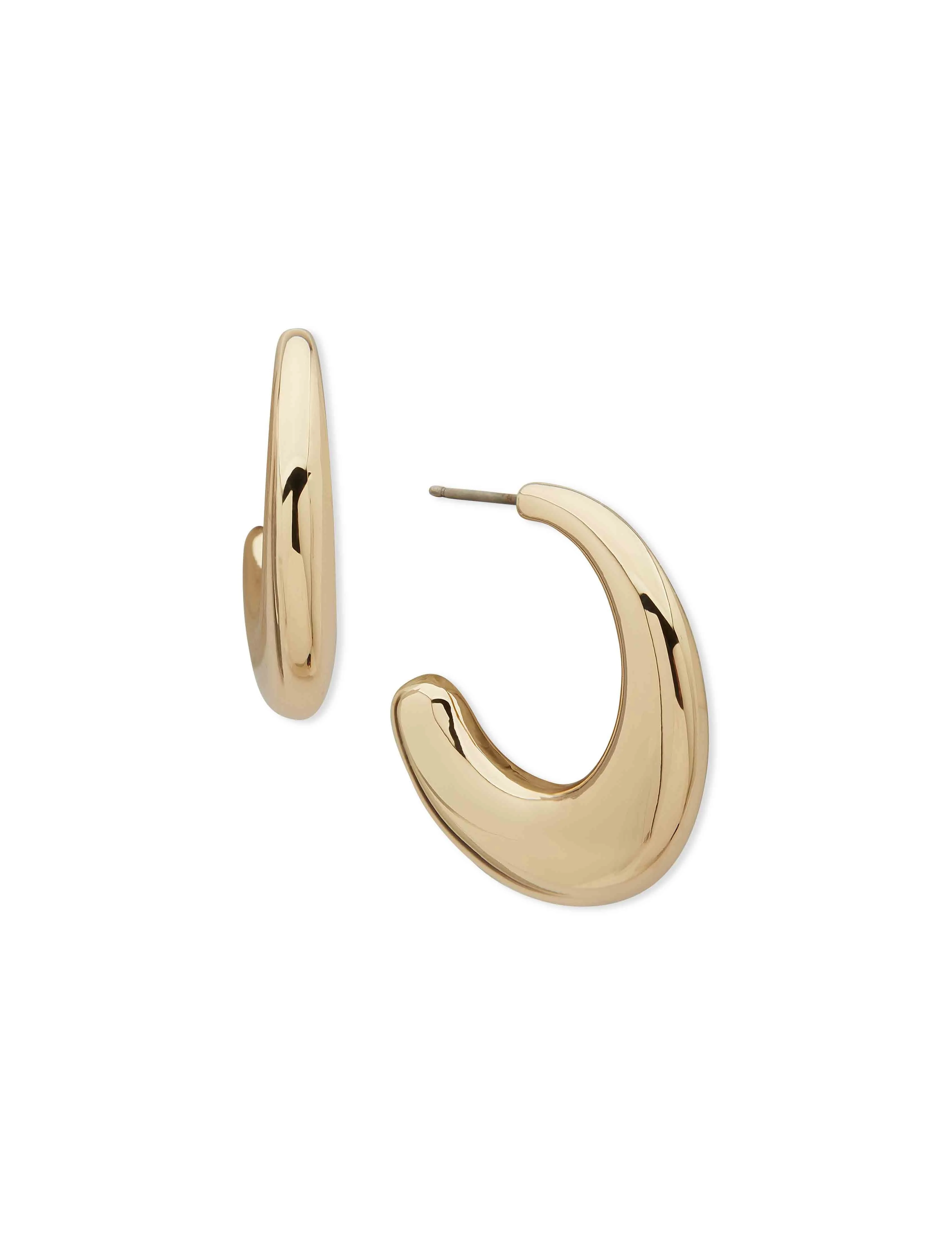 Sculptural Gold Hoop