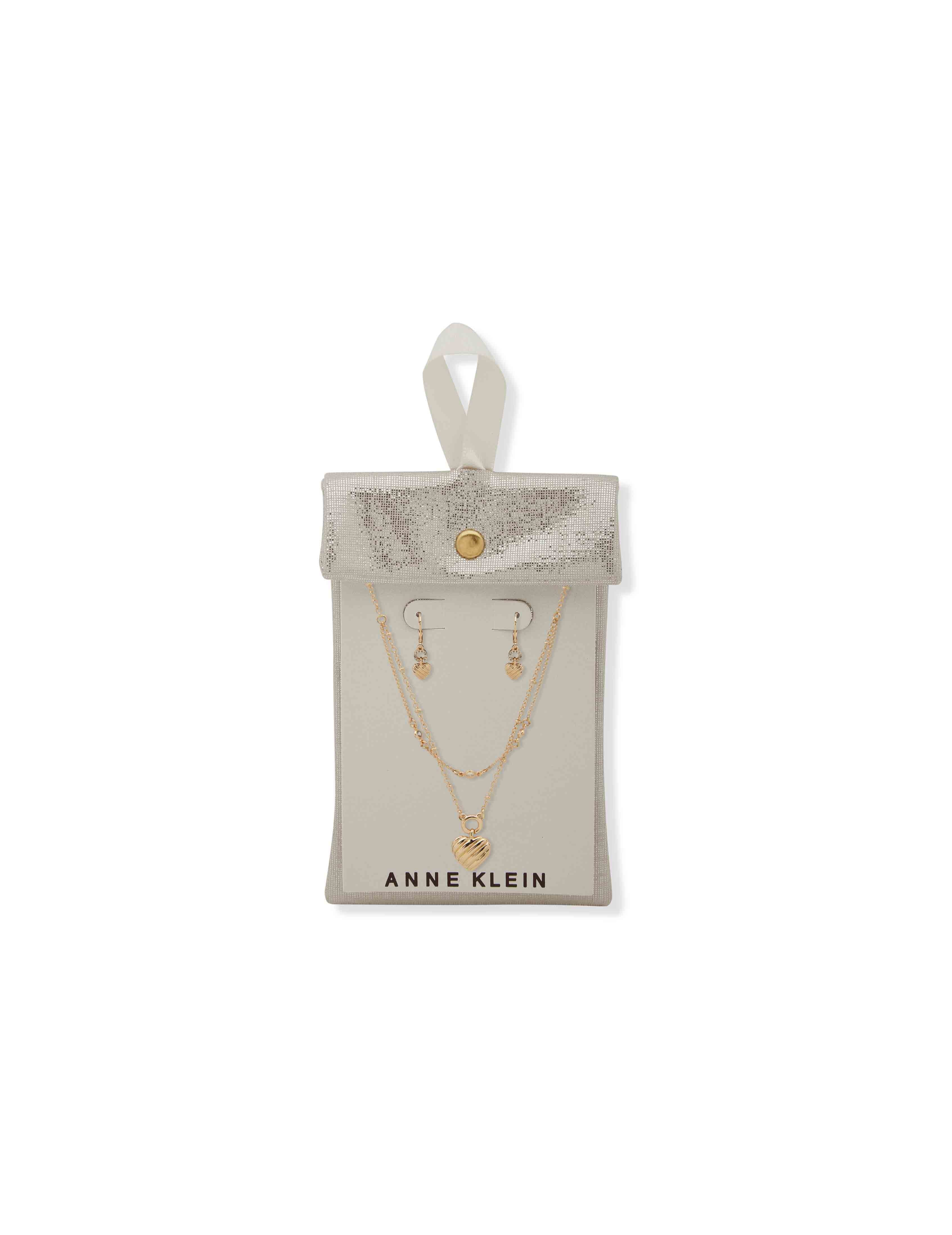 Multi-Row Heart Design Set, Gold/Crystal