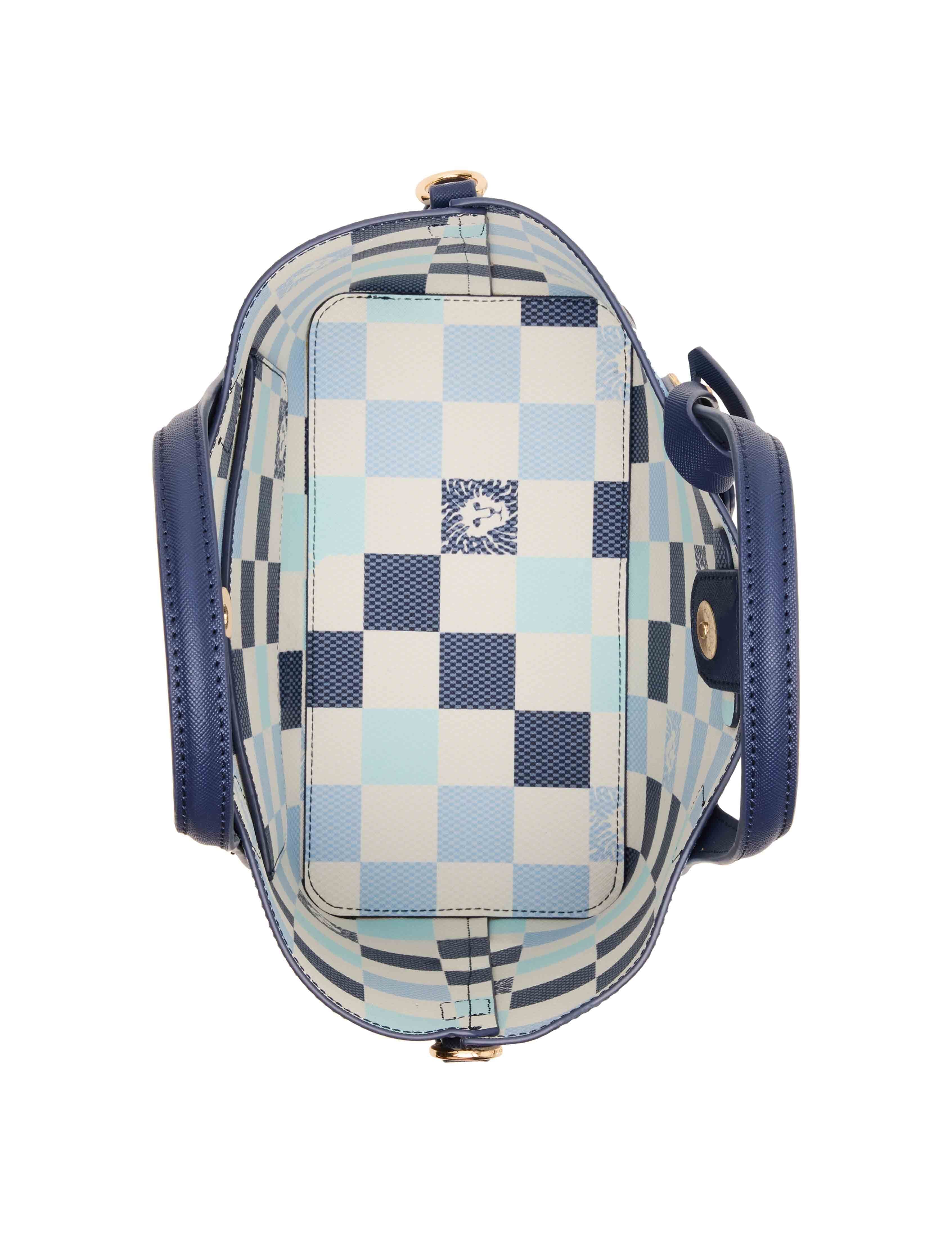 Striped Bonded Mini Tote with Convertible Strap