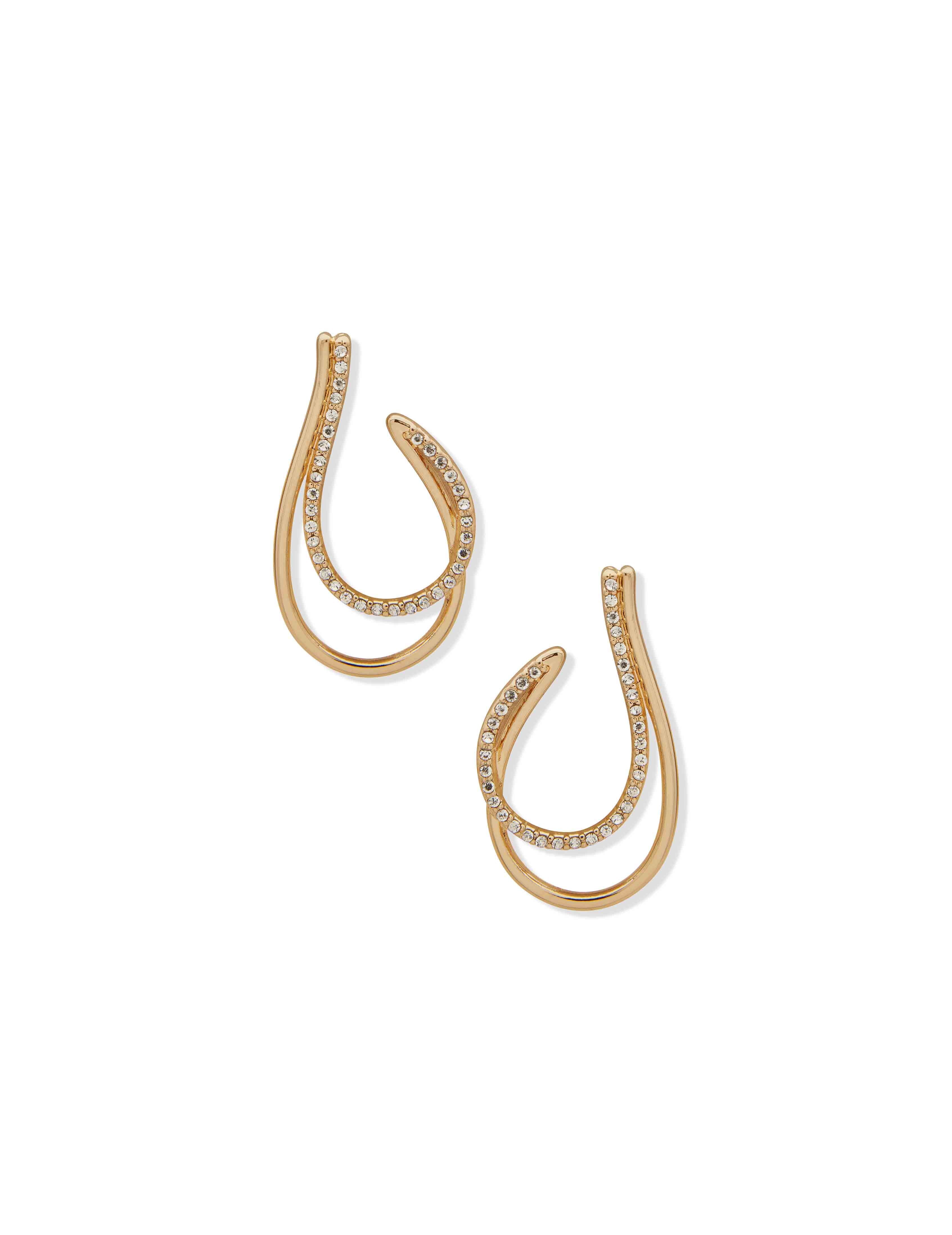 2 Row Hoop Crystal Earrings