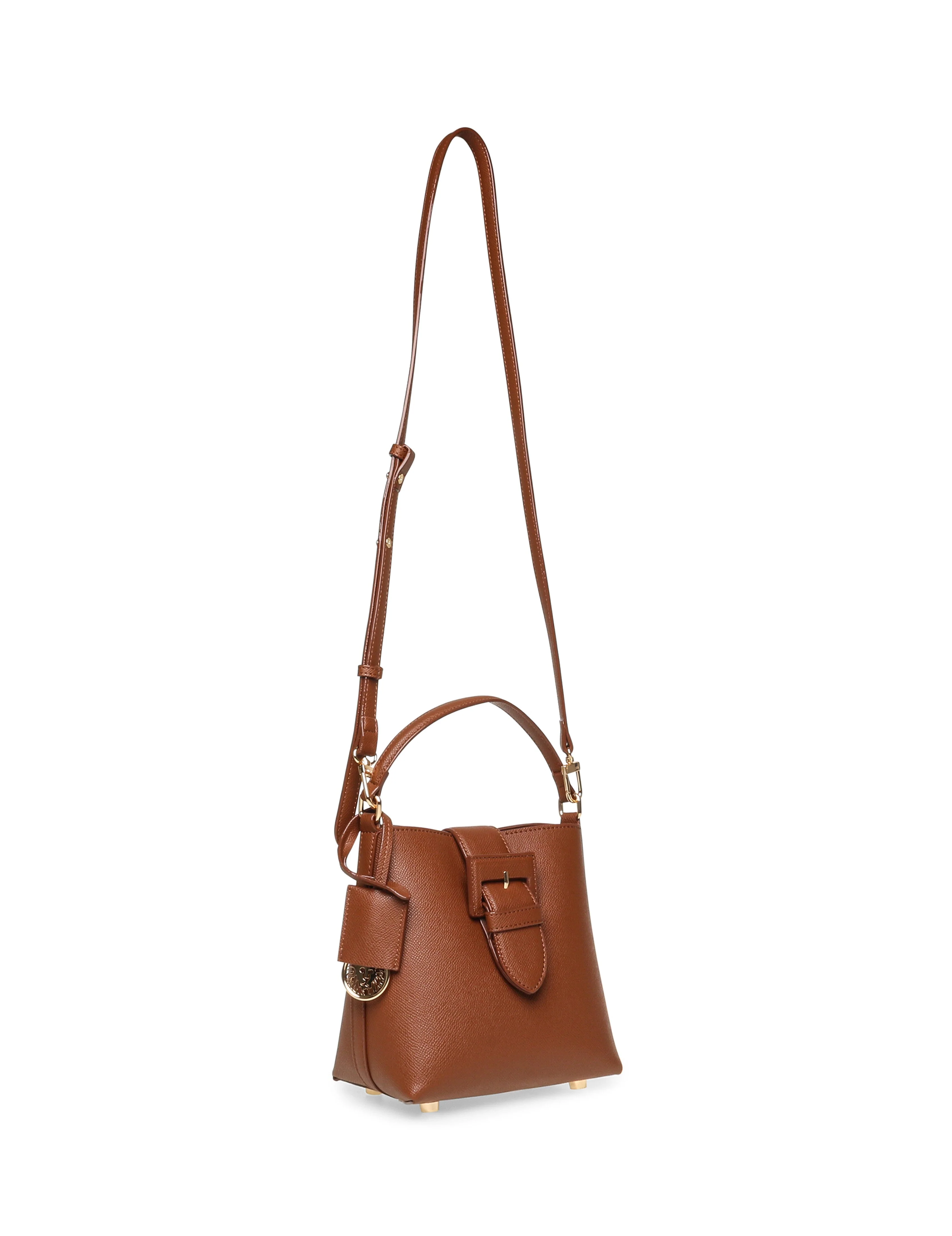 Small Sculpted Buckle Bucket with Convertible Strap