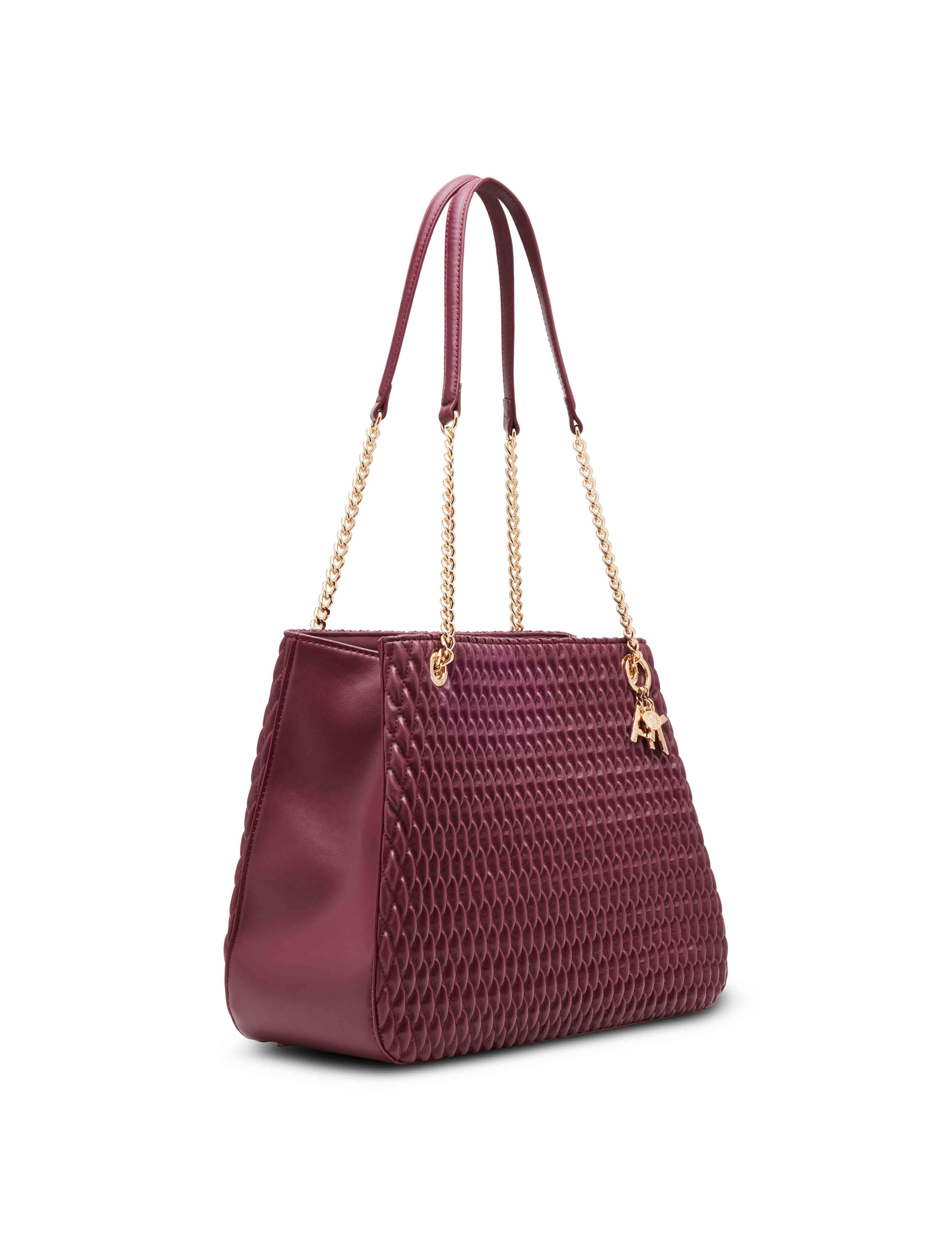 East West ruched Tote with chain straps