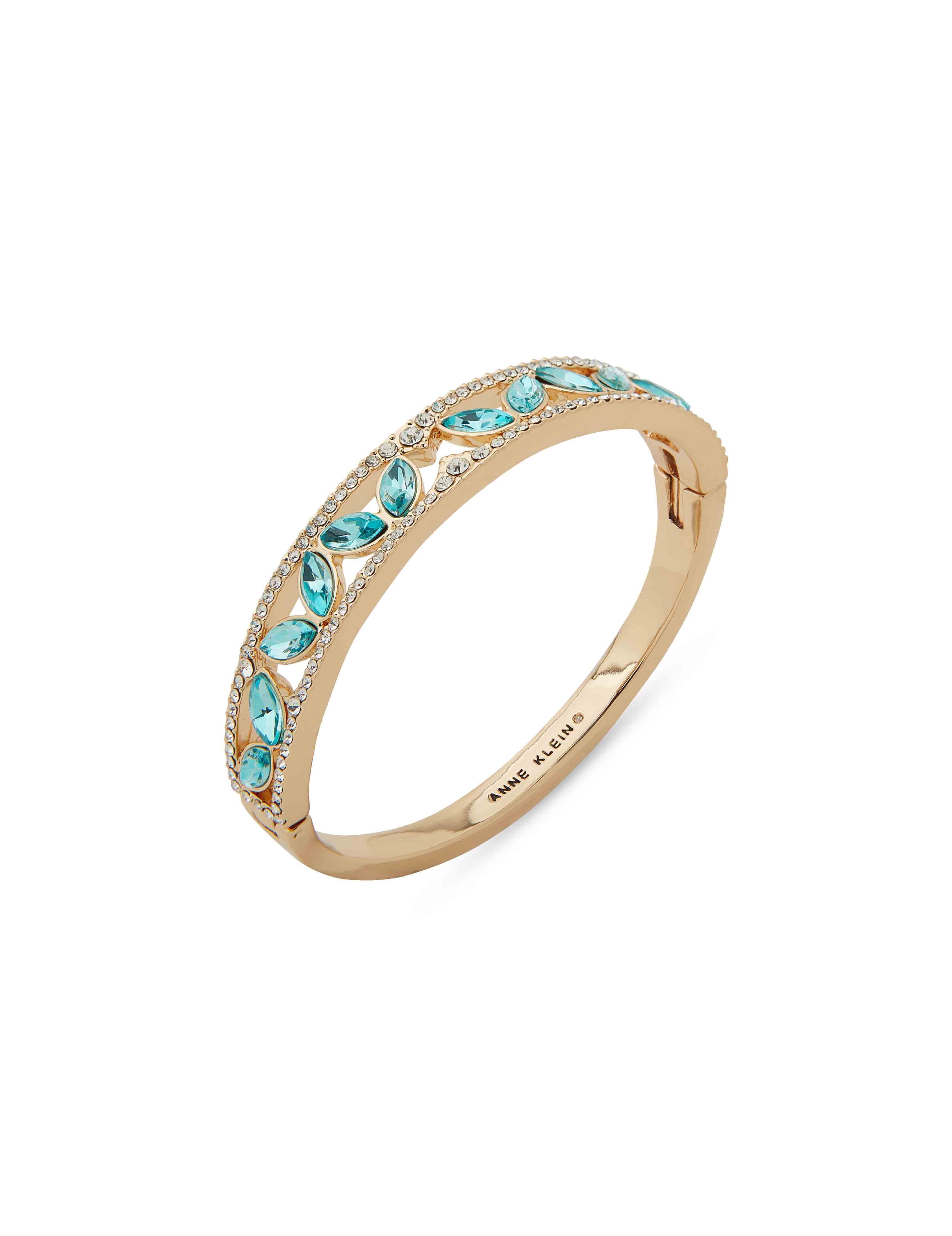Hinge Navette Stone Bracelet-Turquoise